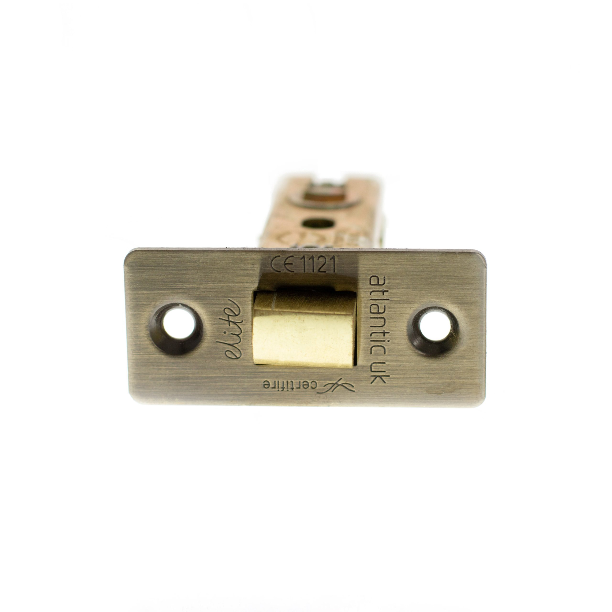 ALCE3AB Atlantic Fire-Rated CE Marked Bolt Through Tubular Latch 3" - Antique Brass