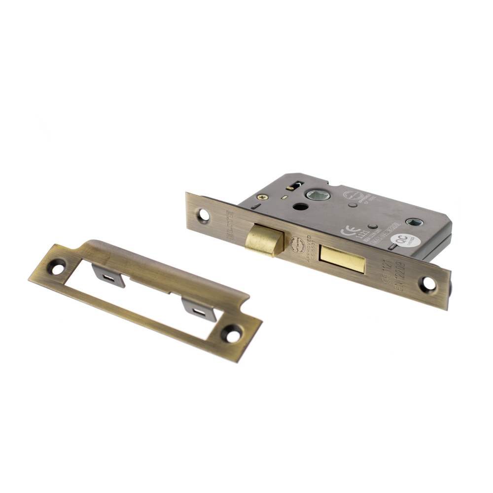 ALKBATH3AB Atlantic Bathroom Lock [CE] 3" - Antique Brass