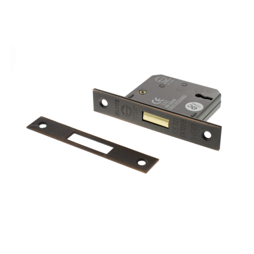 Atlantic 3 Lever Key Deadlock [CE] 2.5" - Antique Copper - Keyed Alike