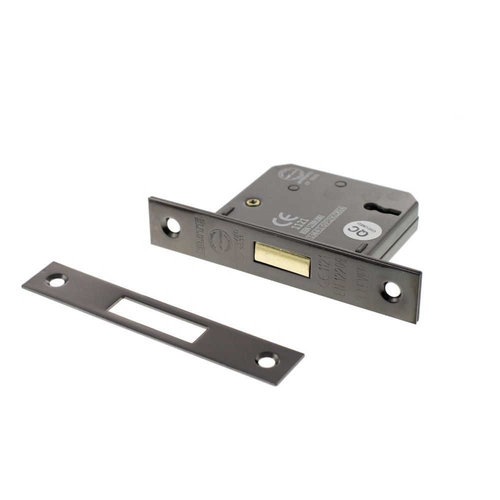 Atlantic 3 Lever Key Deadlock [CE] 2.5" - Black Nickel - Keyed Alike
