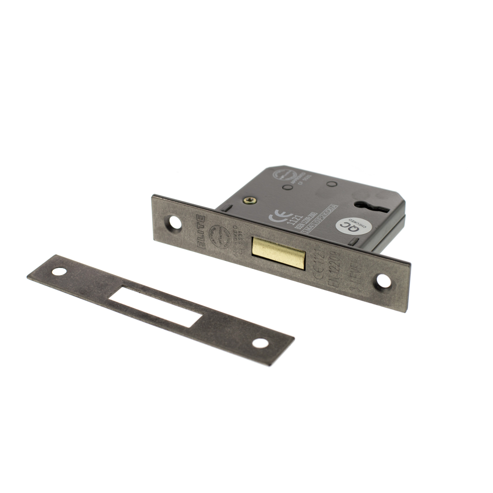 Atlantic 3 Lever Key Deadlock [CE] 2.5" - Distressed Silver - Key-to-differ