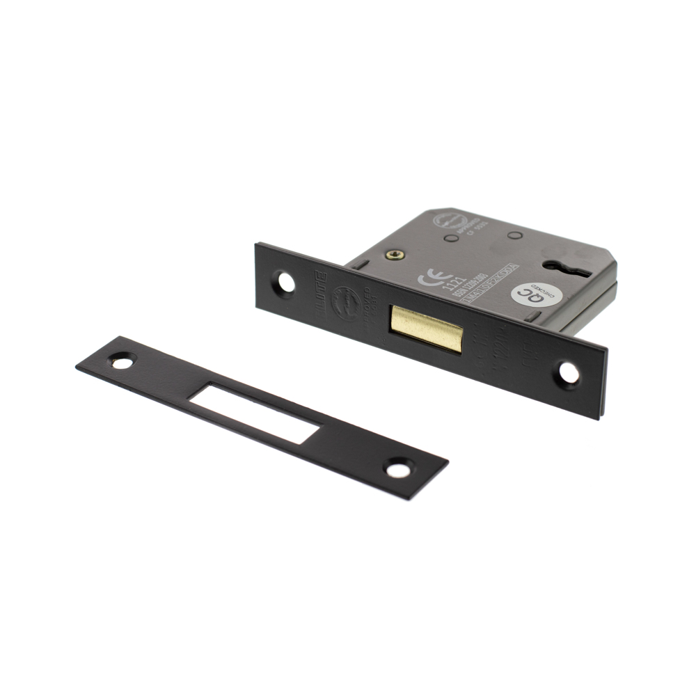 Atlantic 3 Lever Key Deadlock [CE] 2.5" - Matt Black - Key-to-differ