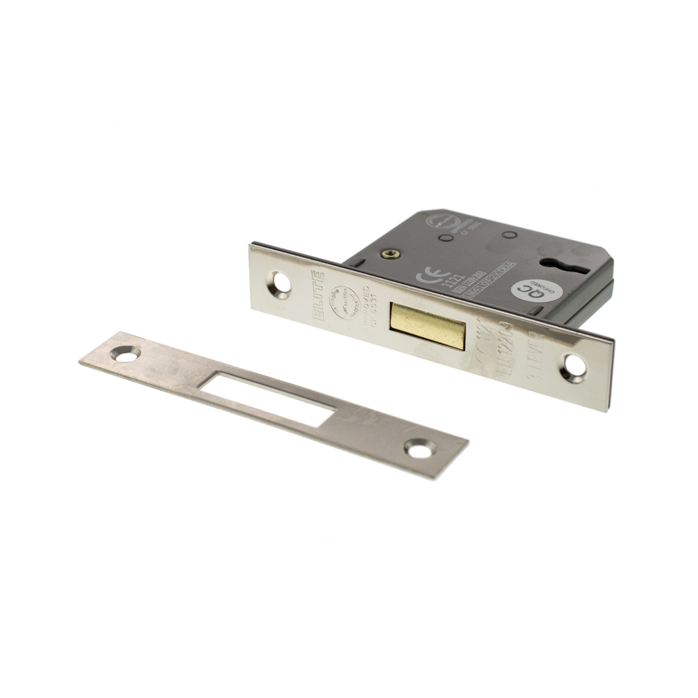 Atlantic 3 Lever Key Deadlock [CE] 2.5" - Polished Nickel - Key-to-differ