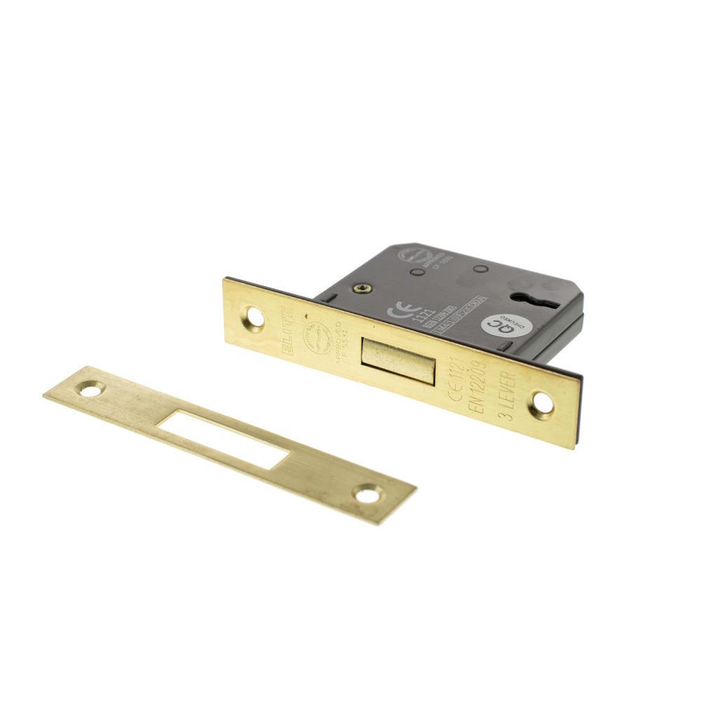 Atlantic 3 Lever Key Deadlock [CE] 2.5" - Satin Brass - Key-to-differ