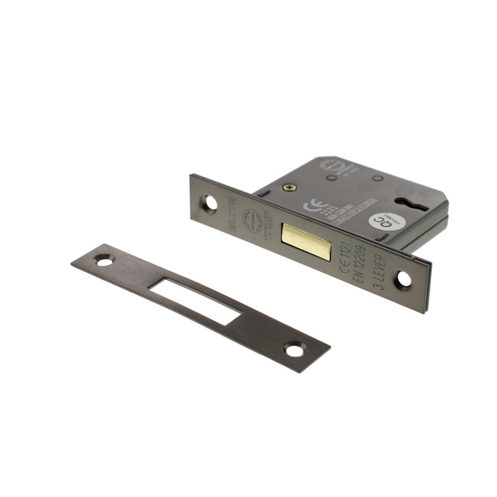 Atlantic 3 Lever Key Deadlock [CE] 2.5" - Satin Nickel - Key-to-differ