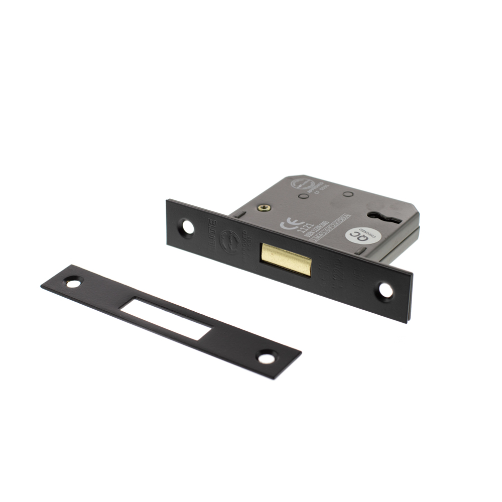 Atlantic 3 Lever Key Deadlock [CE] 3" - Matt Black - Key-to-differ