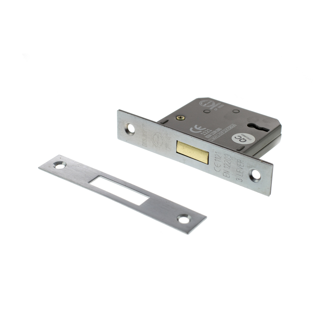 Atlantic 3 Lever Key Deadlock [CE] 3" - Satin Chrome - Key-to-differ