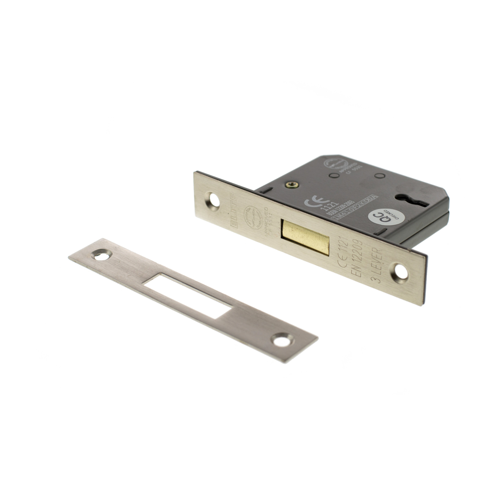 Atlantic 3 Lever Key Deadlock [CE] 3" - Satin Nickel - Key-to-differ