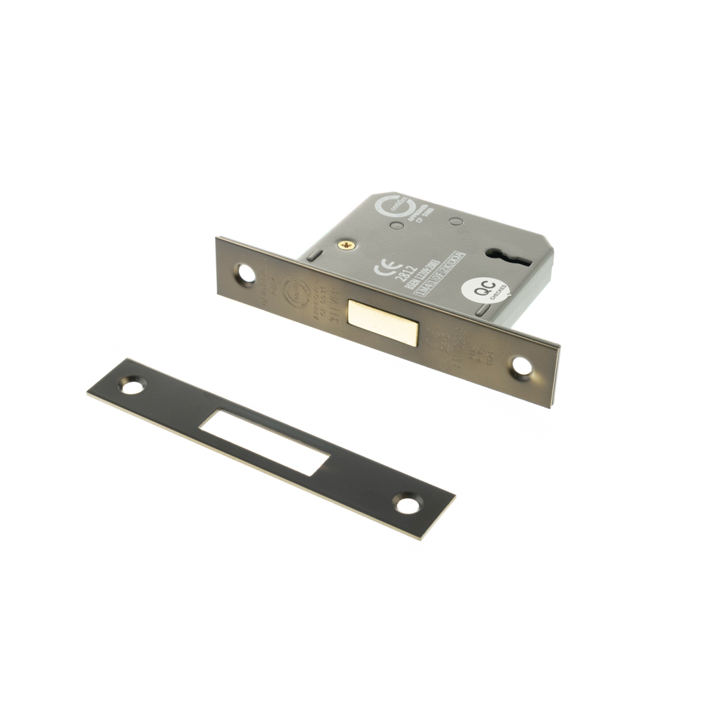 Atlantic 3 Lever Key Deadlock [CE] 3" - Urban Dark Bronze - Key-to-differ
