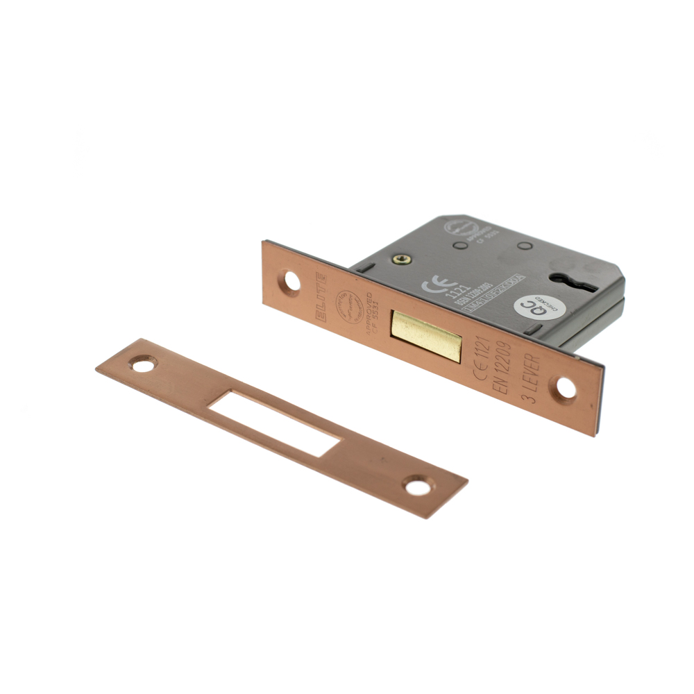 Atlantic 3 Lever Key Deadlock [CE] 3" - Urban Satin Copper - Key-to-differ