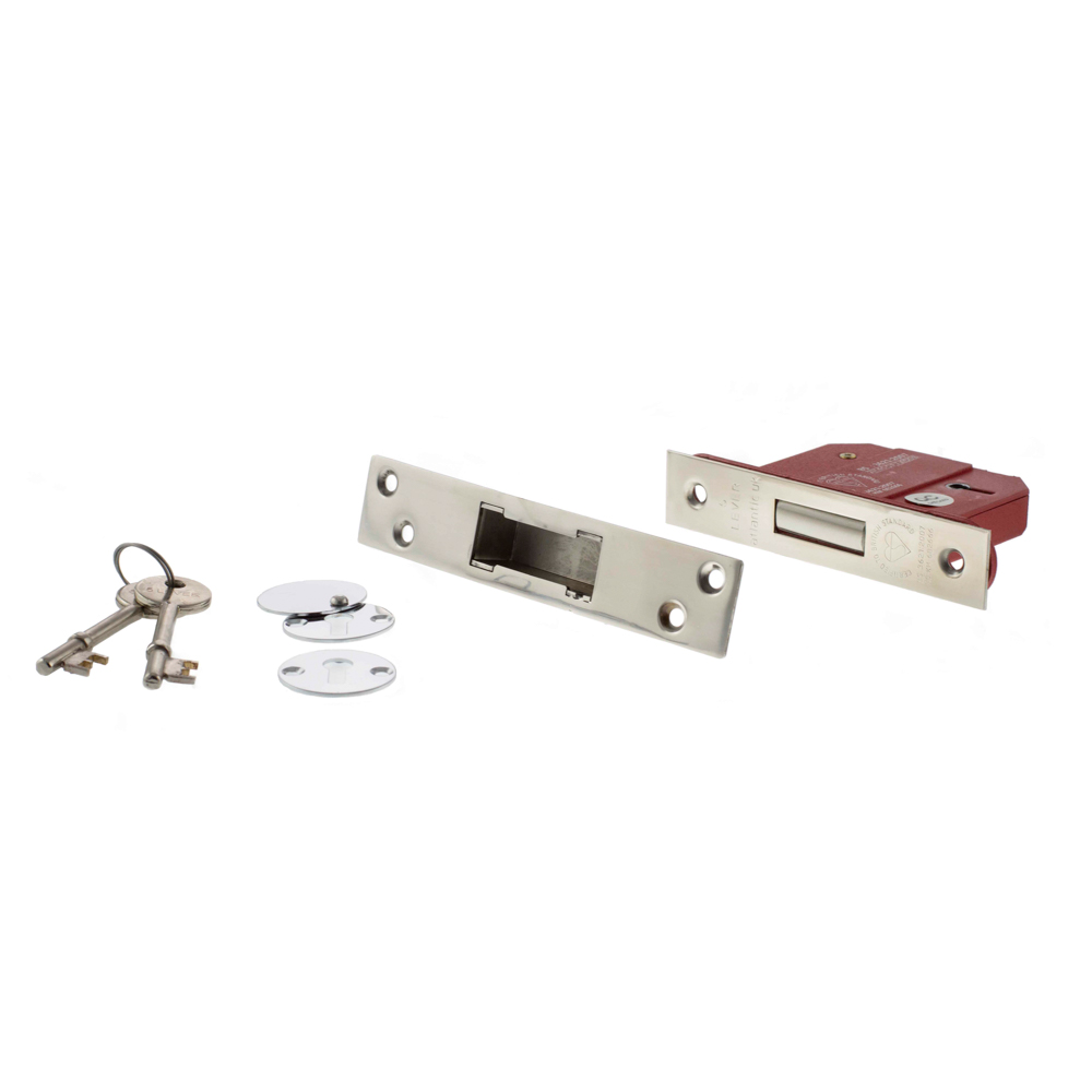 Atlantic 5 Lever Key Deadlock [BS] 2.5" - Polished Chrome - Key-to-differ