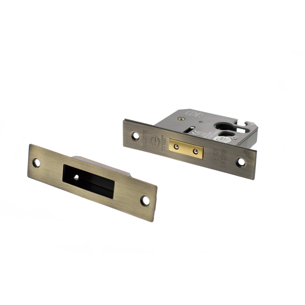 ALKDEADE3AB Atlantic Euro Deadlock [CE] 3" - Antique Brass