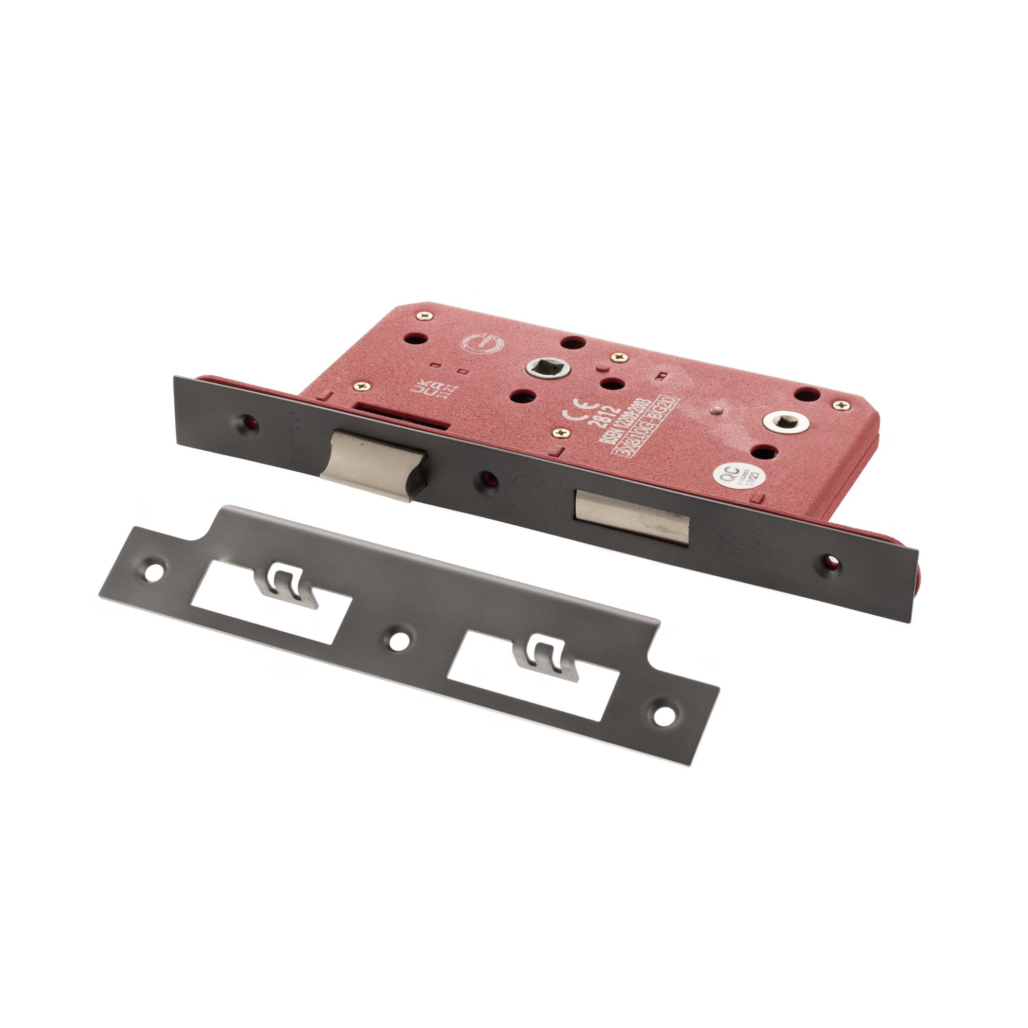 ALKDINB60MBN Atlantic DIN Bathroom Lock Double Turn 60mm backset - Matt Gun Metal