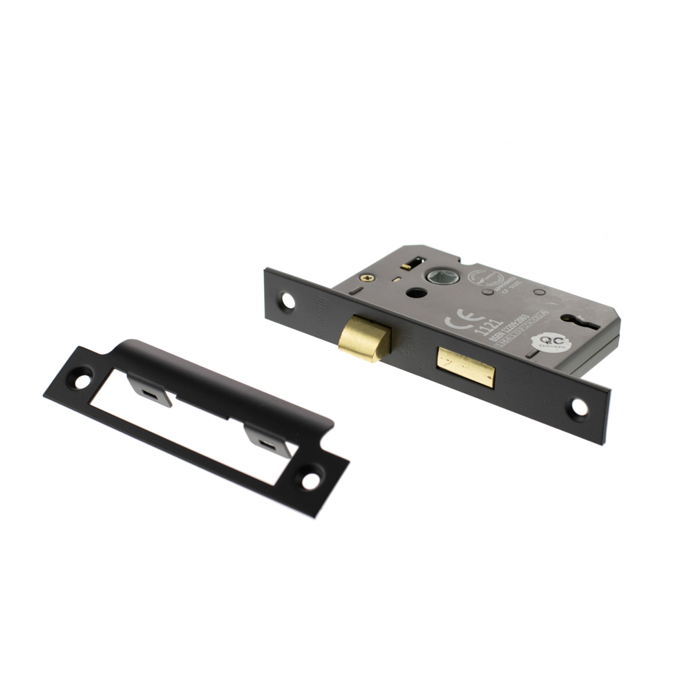 Atlantic 3 Lever Key Sashlock [CE] 3" - Matt Black - Key-to-differ