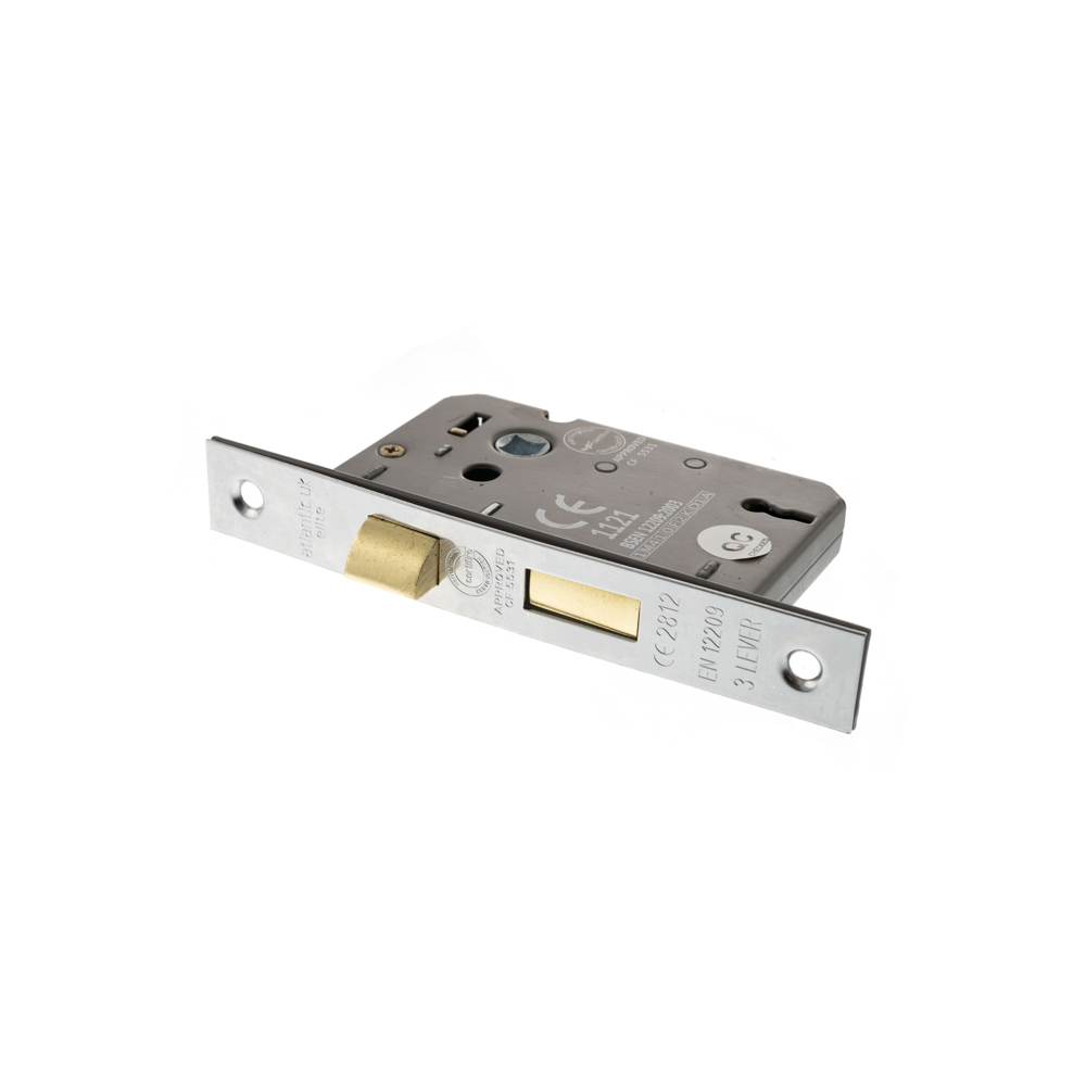 Atlantic 3 Lever Key Sashlock [CE] 3" - Polished Chrome - Key-to-differ