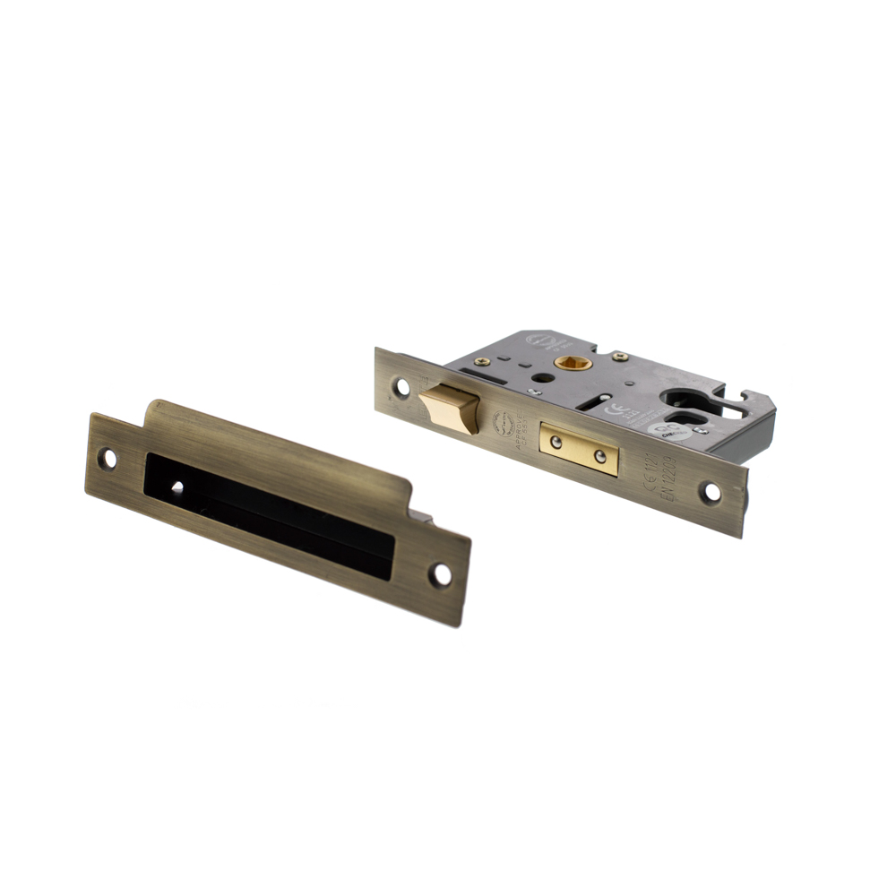 ALKSASHE3MAB Atlantic Euro Sashlock [CE] 3" - Matt Antique Brass