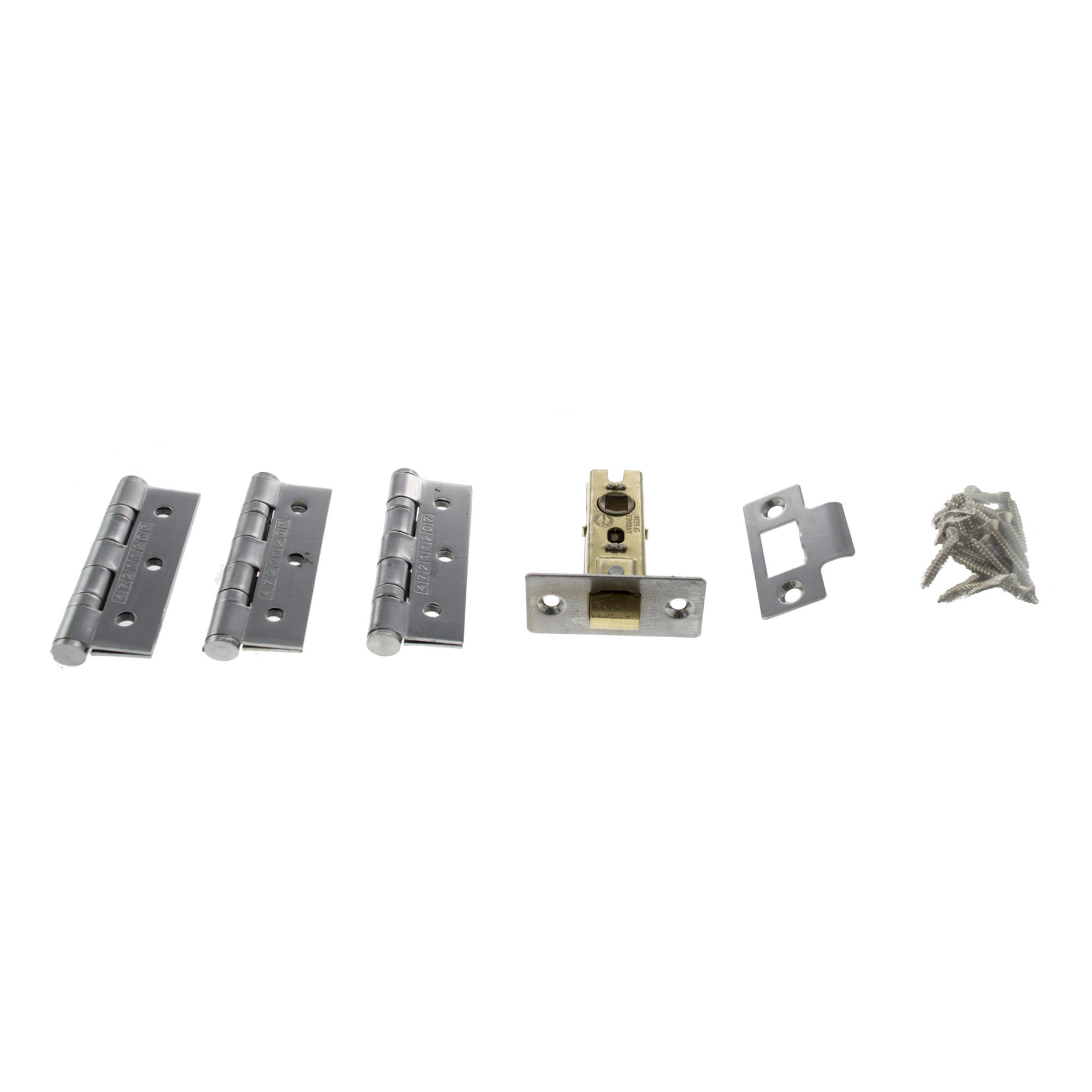 ALP2532SC Atlantic Latch Pack [CE] 2.5" (Latch x1) + 3"x2" (Hinge x3) - Satin Chrome
