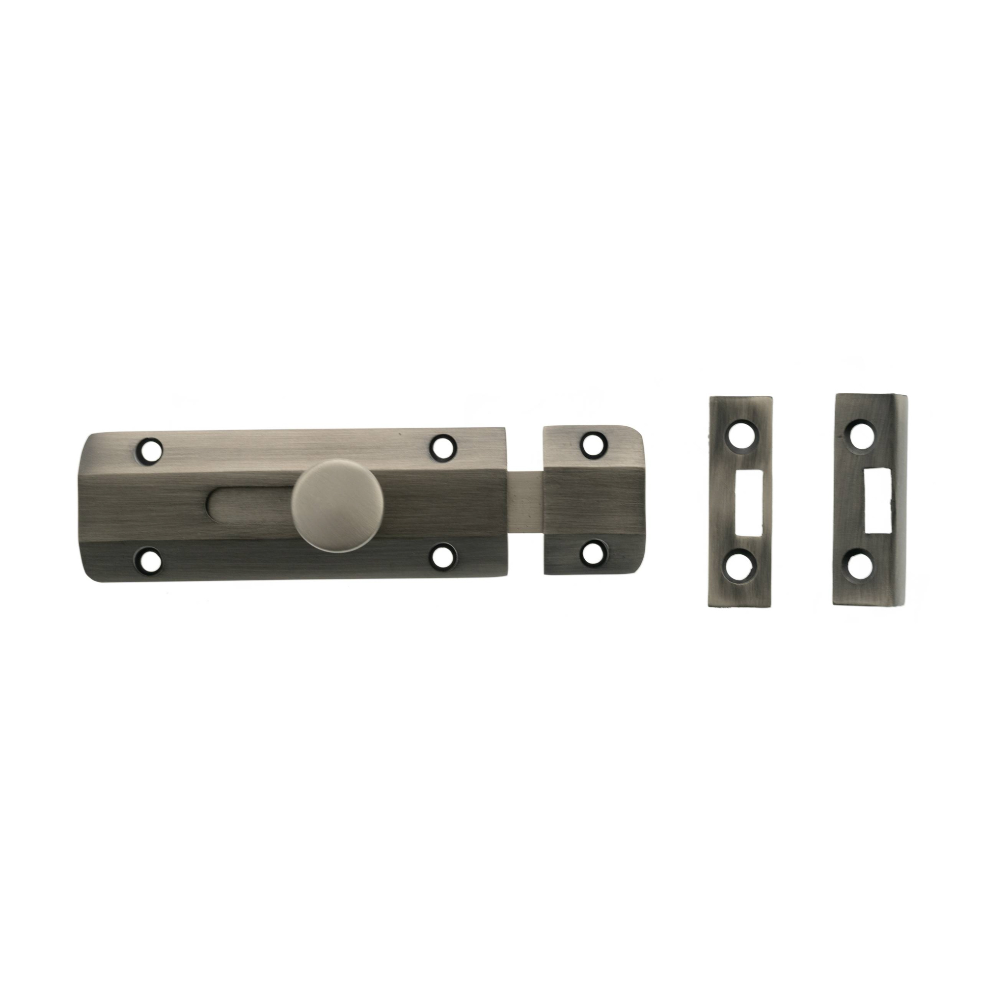 ASB4MBN Atlantic Solid Brass Surface Door Bolt 4" - Matt Gun Metal
