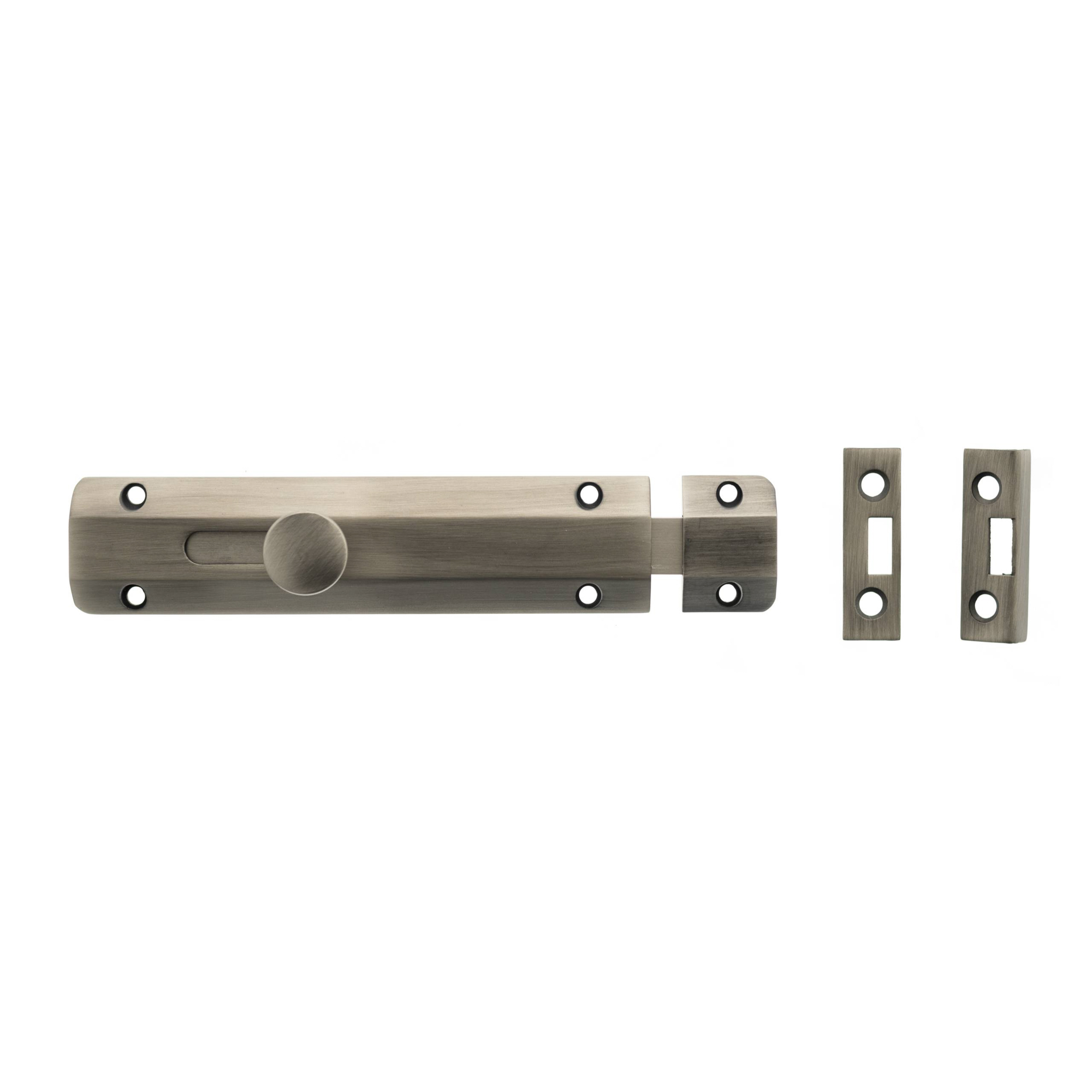ASB6MBN Atlantic Solid Brass Surface Door Bolt 6" - Matt Gun Metal