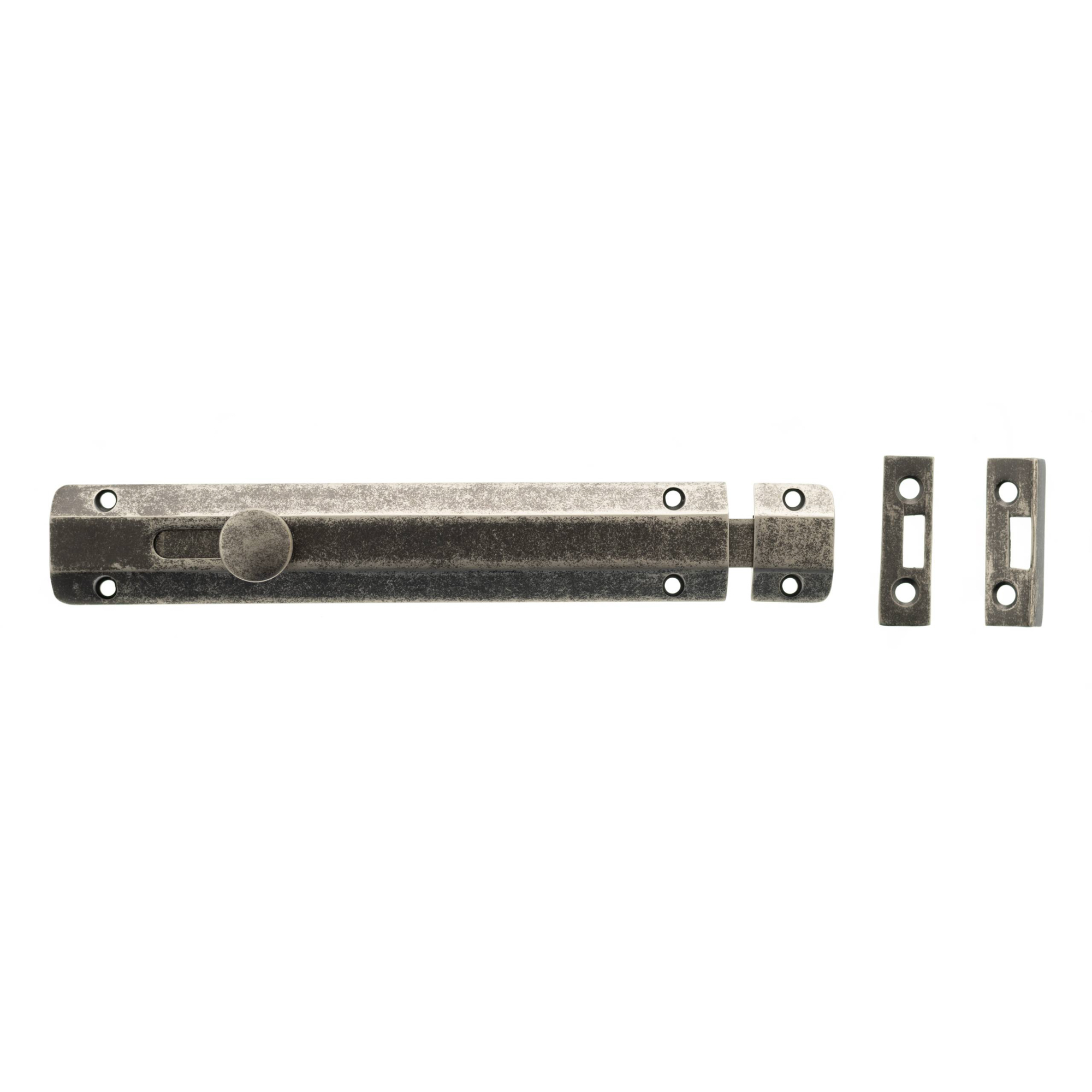 ASB8DS Atlantic Solid Brass Surface Door Bolt 8" - Distressed Silver