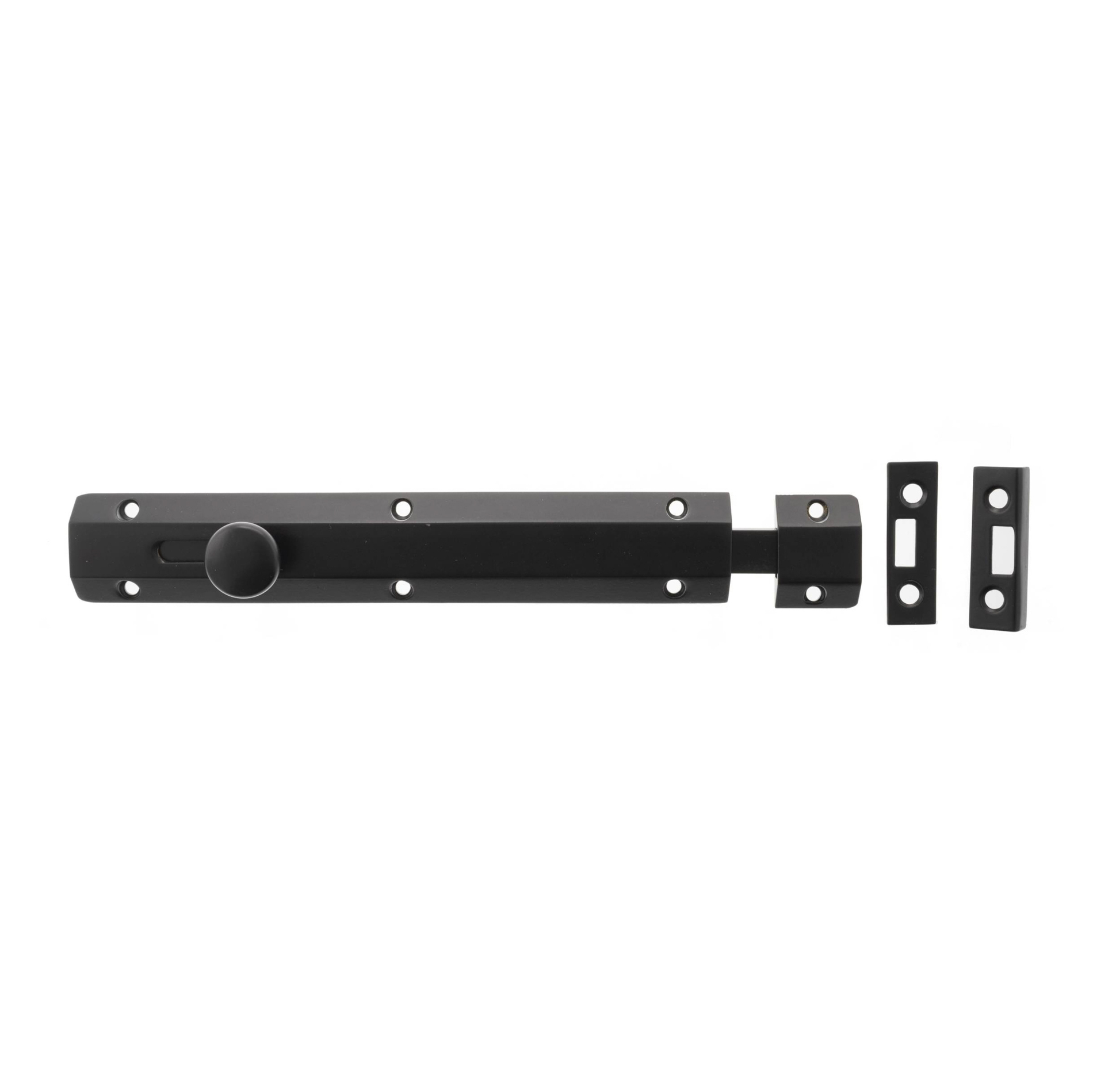 ASB8MB Atlantic Solid Brass Surface Door Bolt 8" - Matt Black