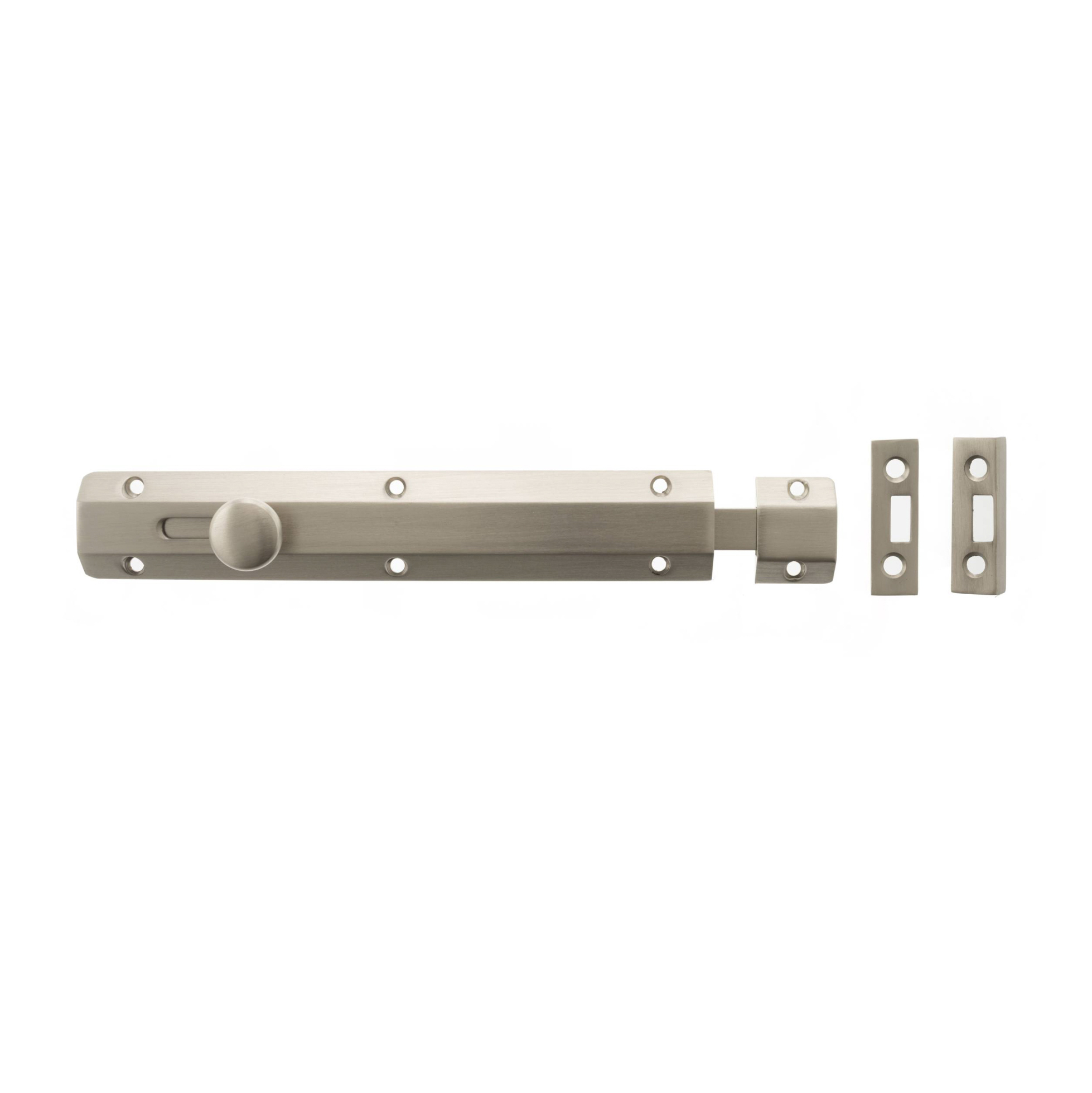 ASB8SN Atlantic Solid Brass Surface Door Bolt 8" - Satin Nickel