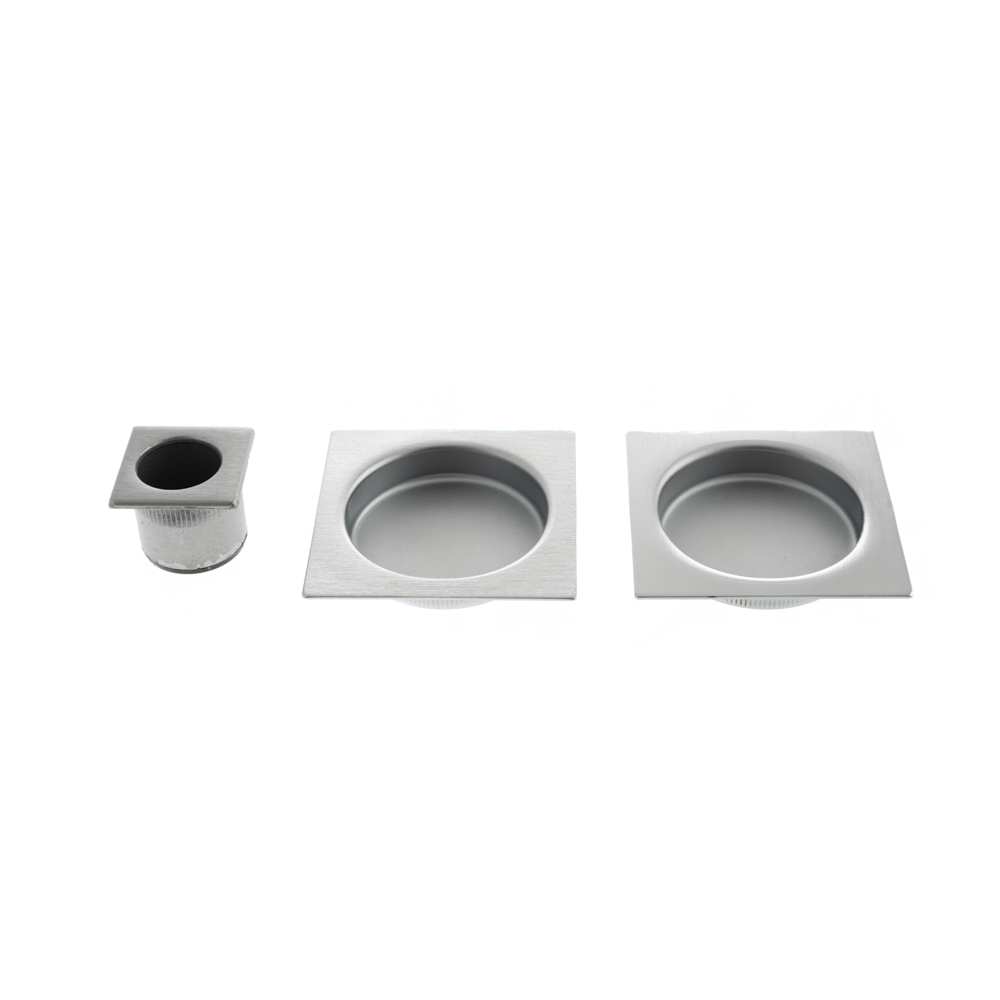 B019301032 AGB Sliding Door Flush Pull Square - Satin Chrome