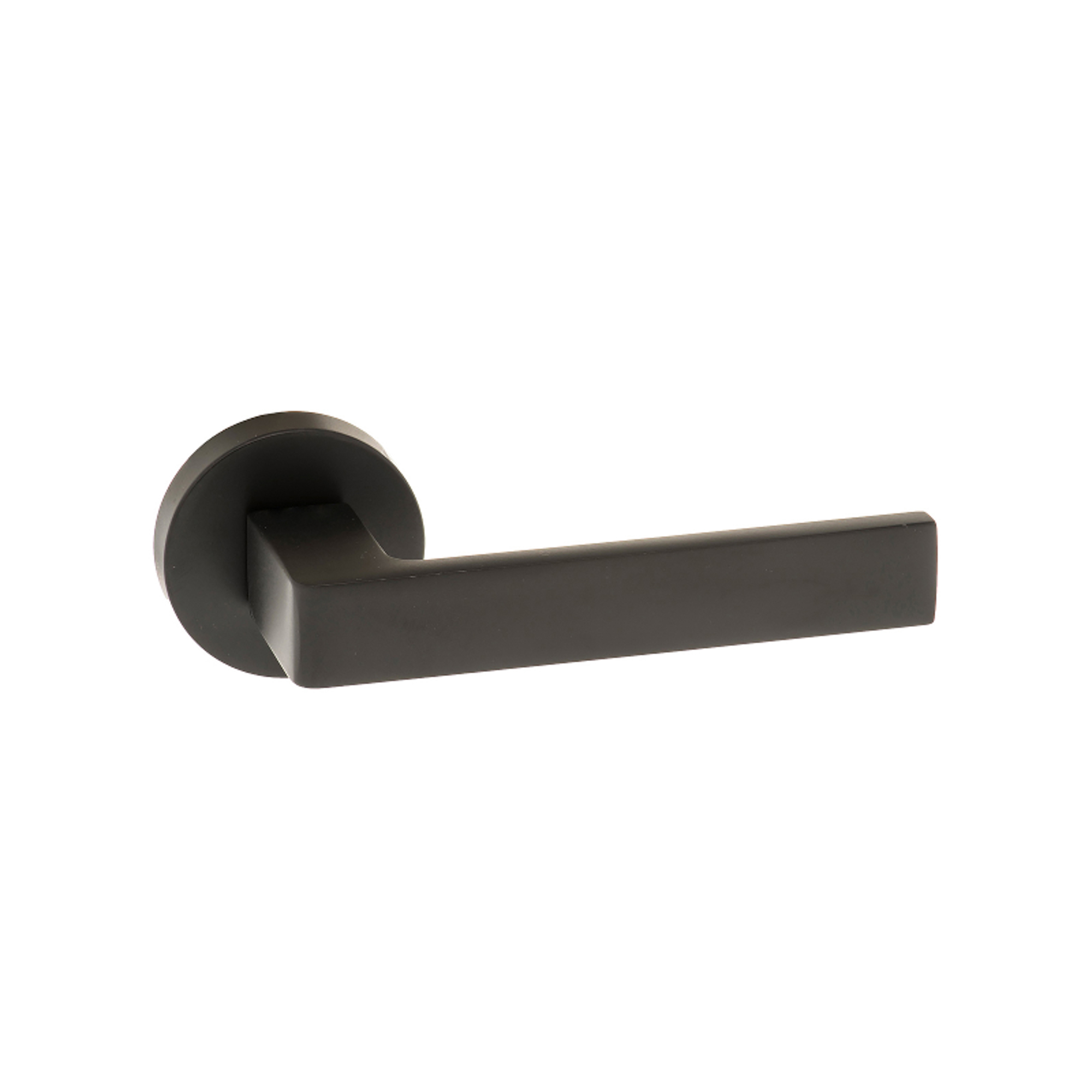 FMR254MB Forme Asti Lever Door Handle on Minimal Round Rose - Matt Black