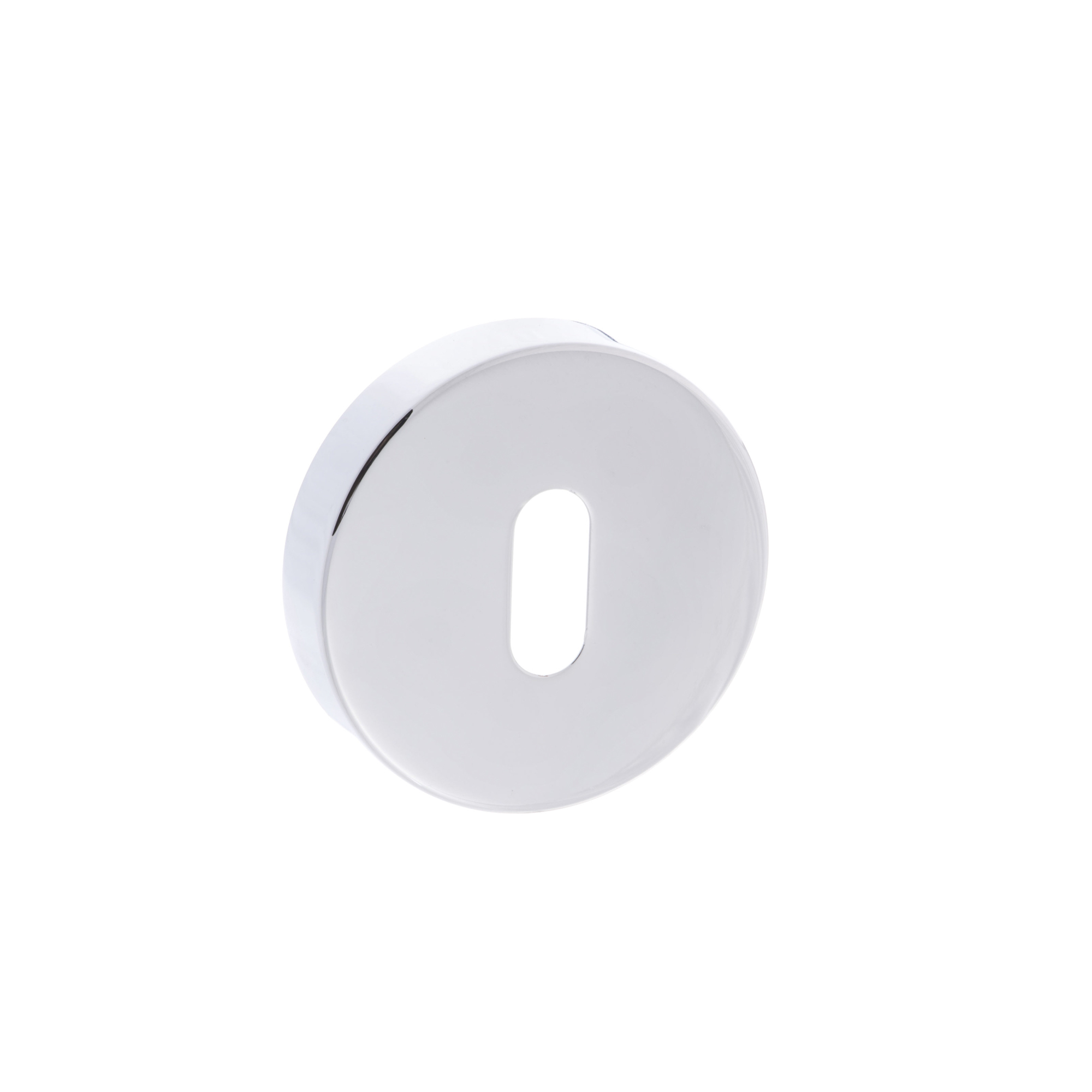 FMRKPC Forme Key Escutcheons on Minimal Round Rose - Polished Chrome