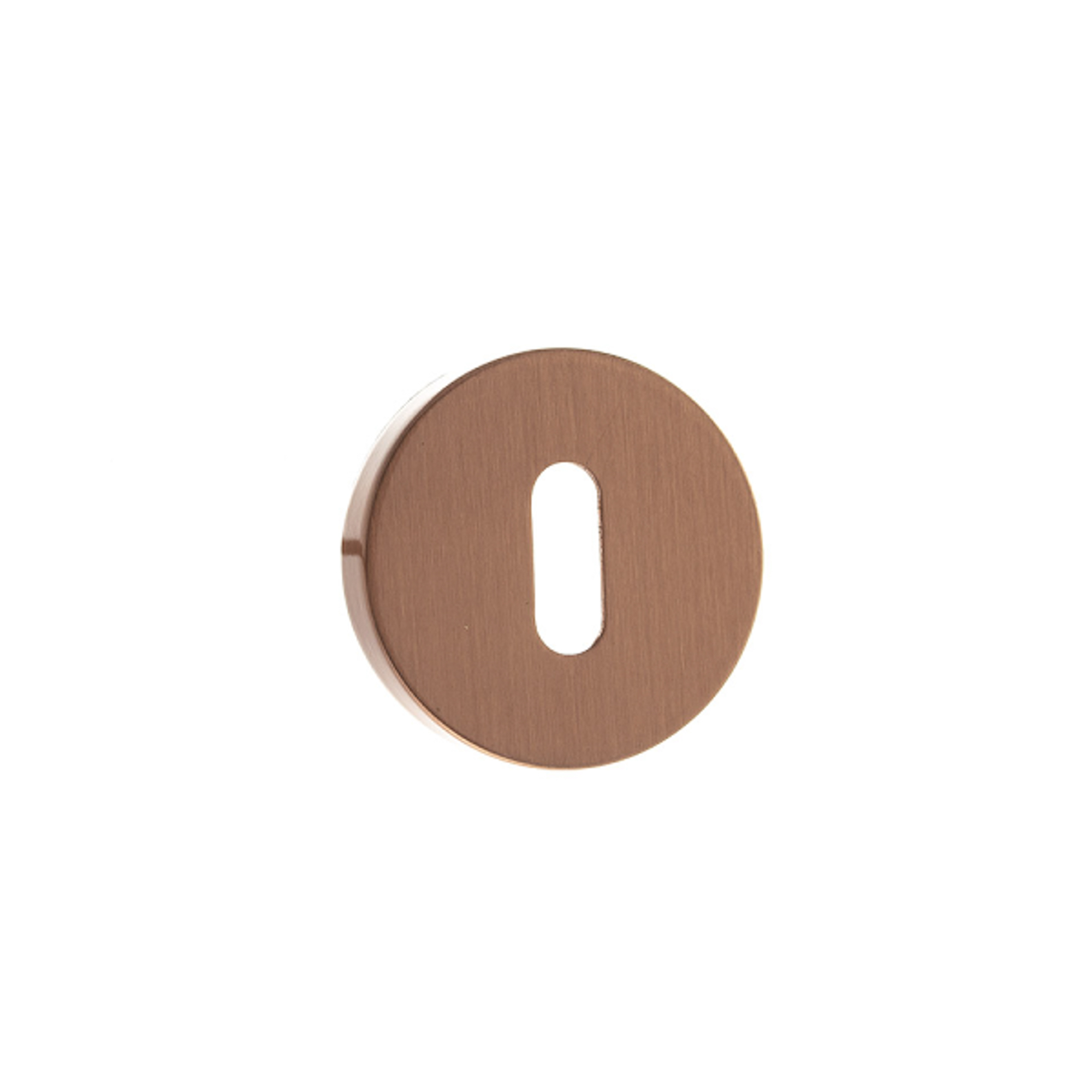FMRKUSC Forme Key Escutcheons on Minimal Round Rose - Urban Satin Copper