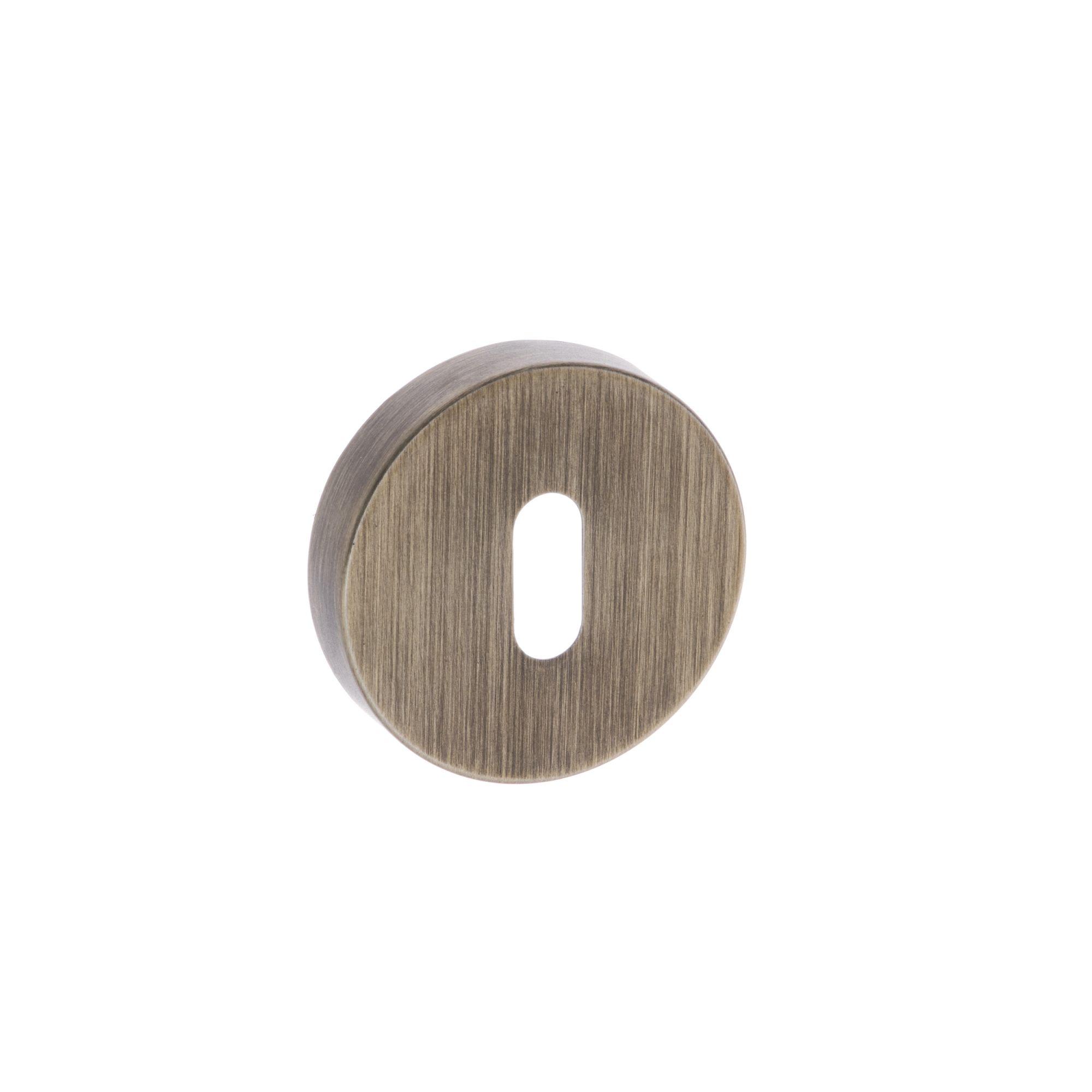 FMRKYB Forme Key Escutcheons on Minimal Round Rose - Yester Bronze
