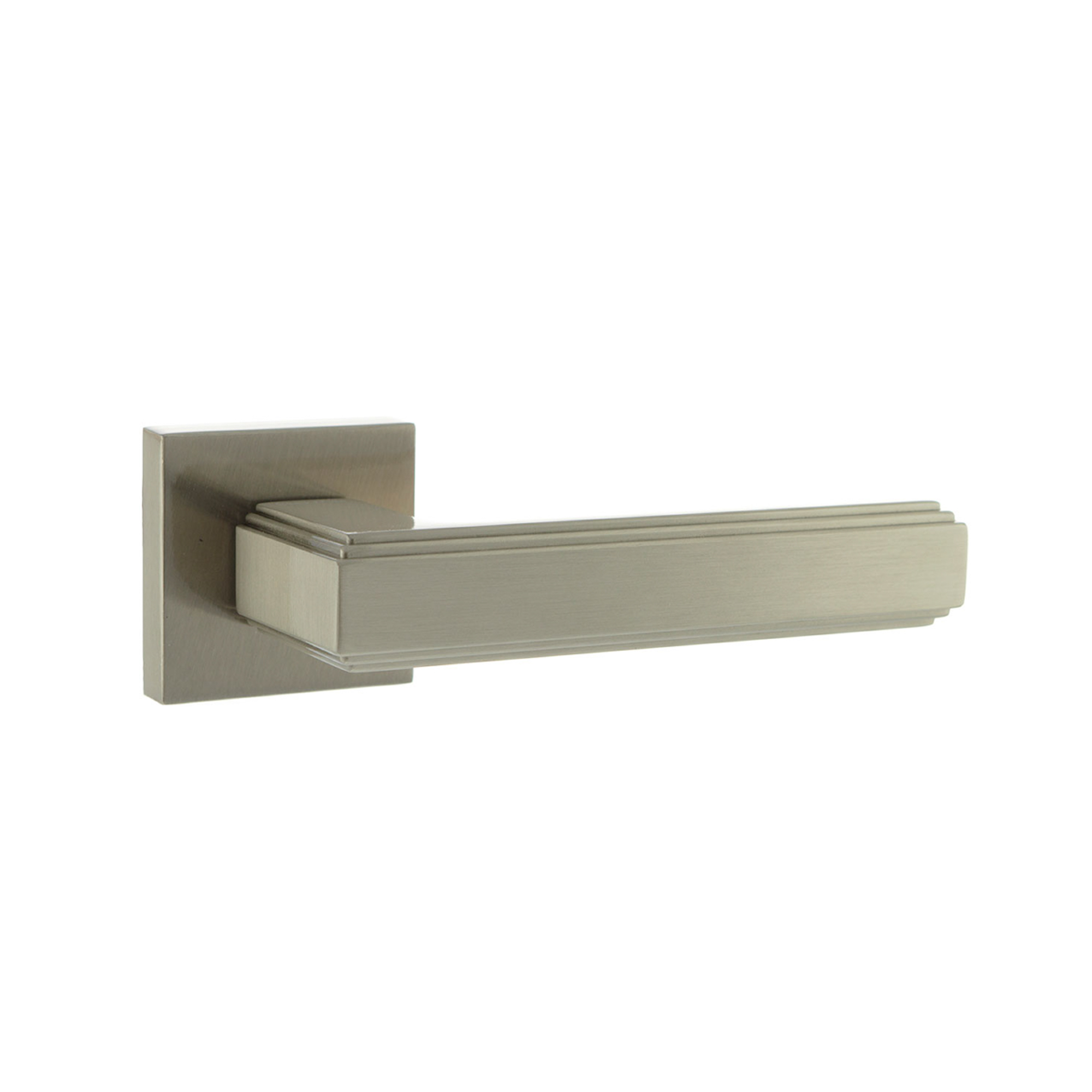 FMS293SN Forme Alila Lever Door Handle on Minimal Square Rose - Satin Nickel