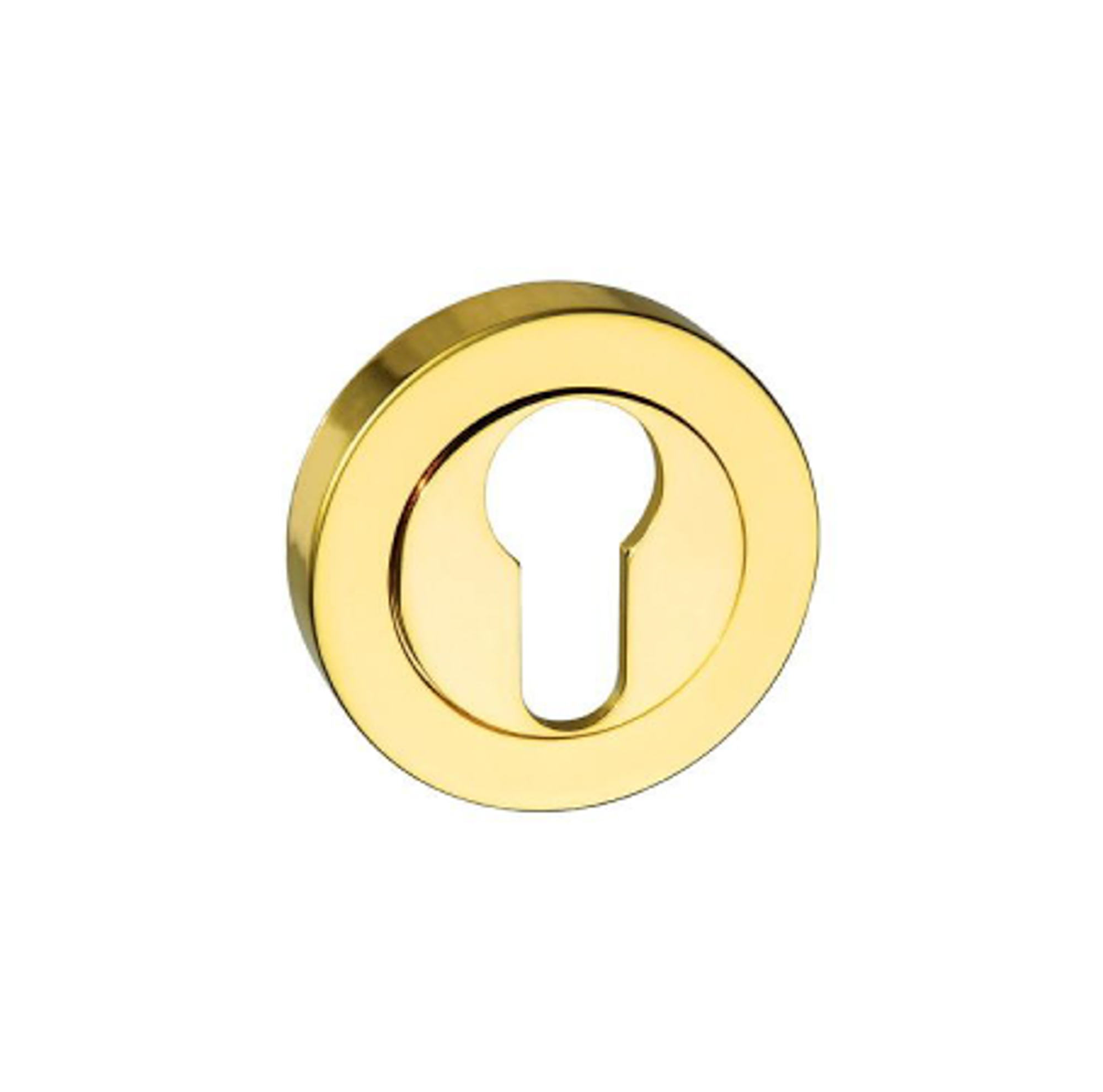 MESCEBP Mediterranean Euro Escutcheons on Round Rose - Polished Brass