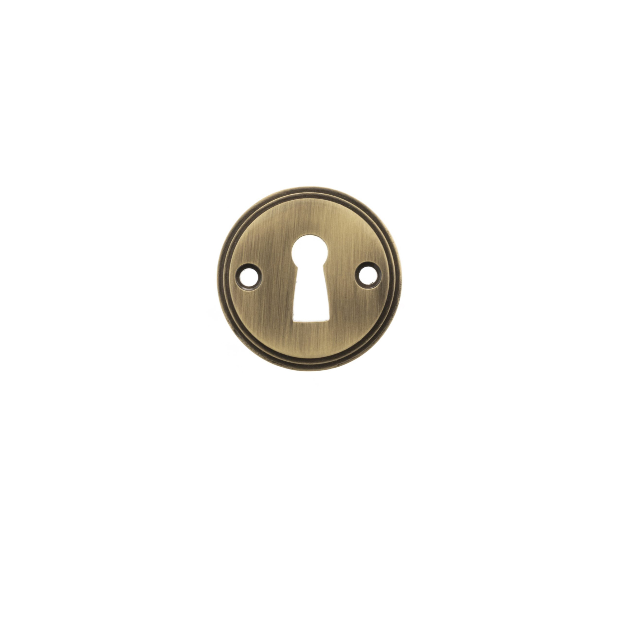 MHRKEAB Millhouse Brass Solid Brass Open Key Hole Escutcheons - Antique Brass