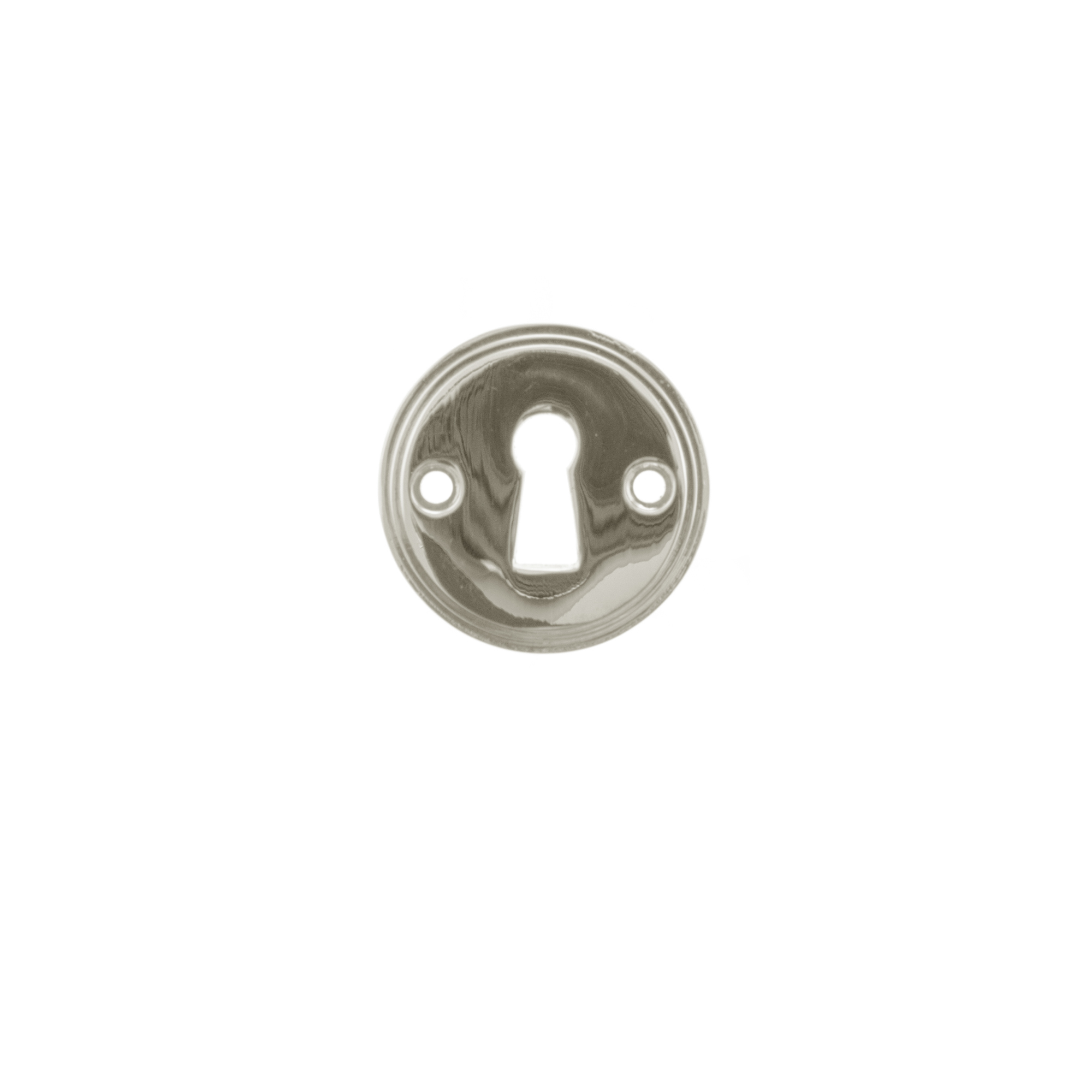 MHRKEPN Millhouse Brass Solid Brass Open Key Hole Escutcheons - Polished Nickel