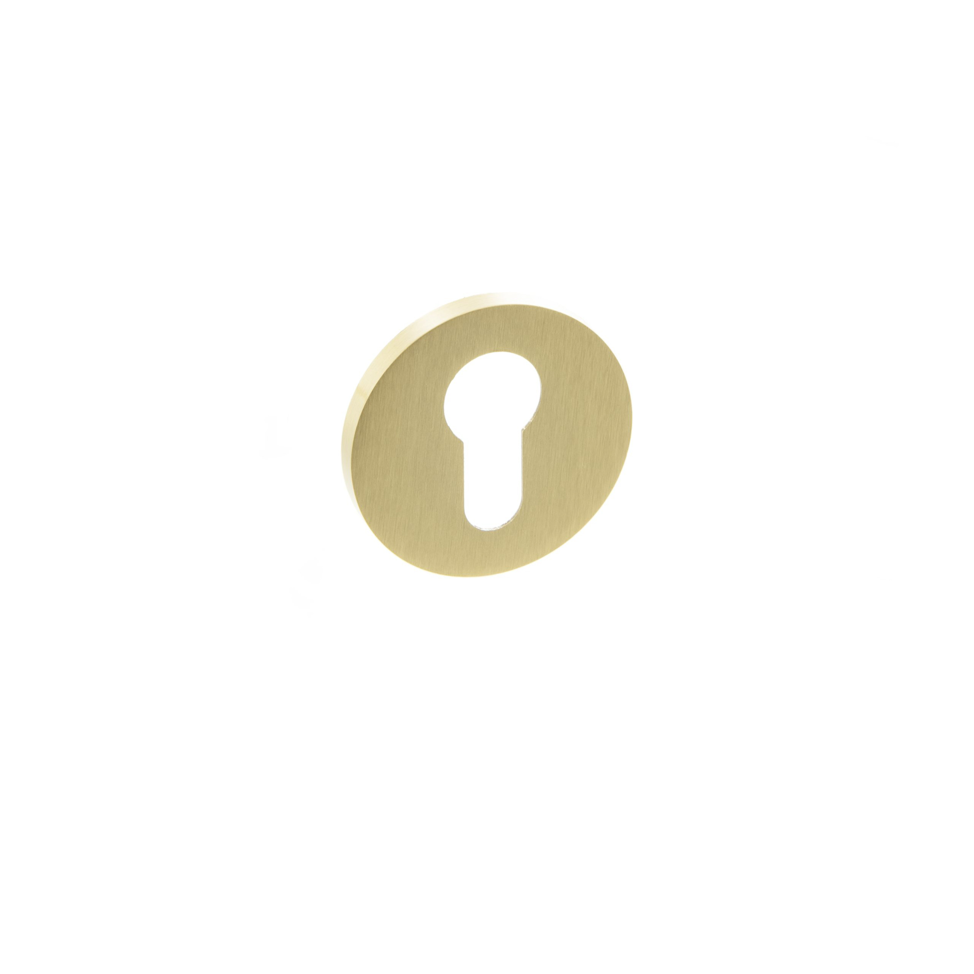 MHSRESB Millhouse Brass Euro Escutcheons on 5mm Slimline Round Rose - Satin Brass