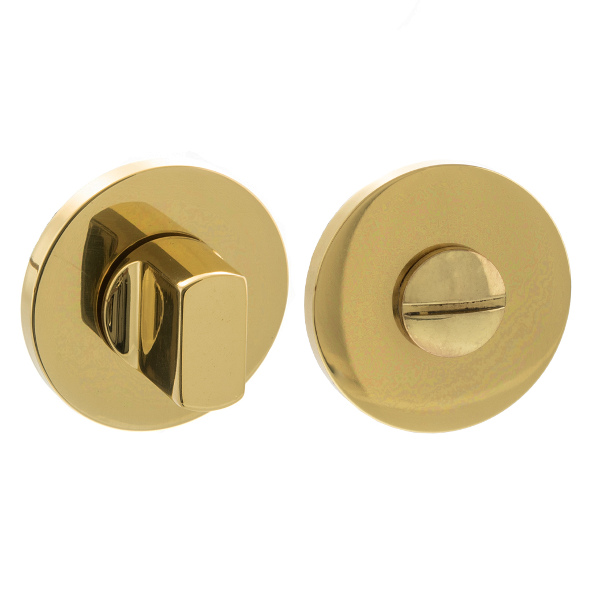 MHSRWCPB Millhouse Brass WC Turn and Release on 5mm Slimline Round Rose - Polished Brass
