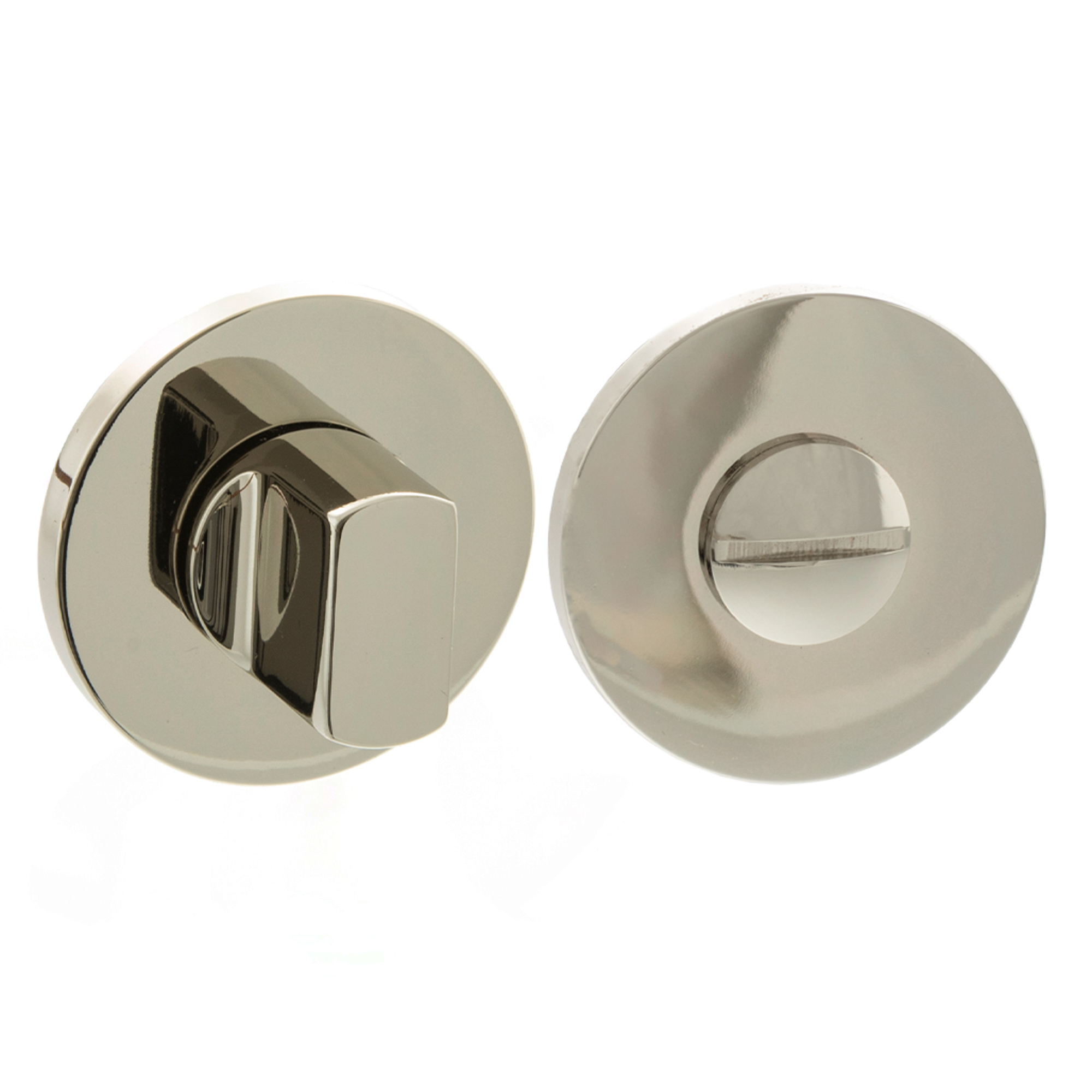MHSRWCPN Millhouse Brass WC Turn and Release on 5mm Slimline Round Rose - Polished Nickel