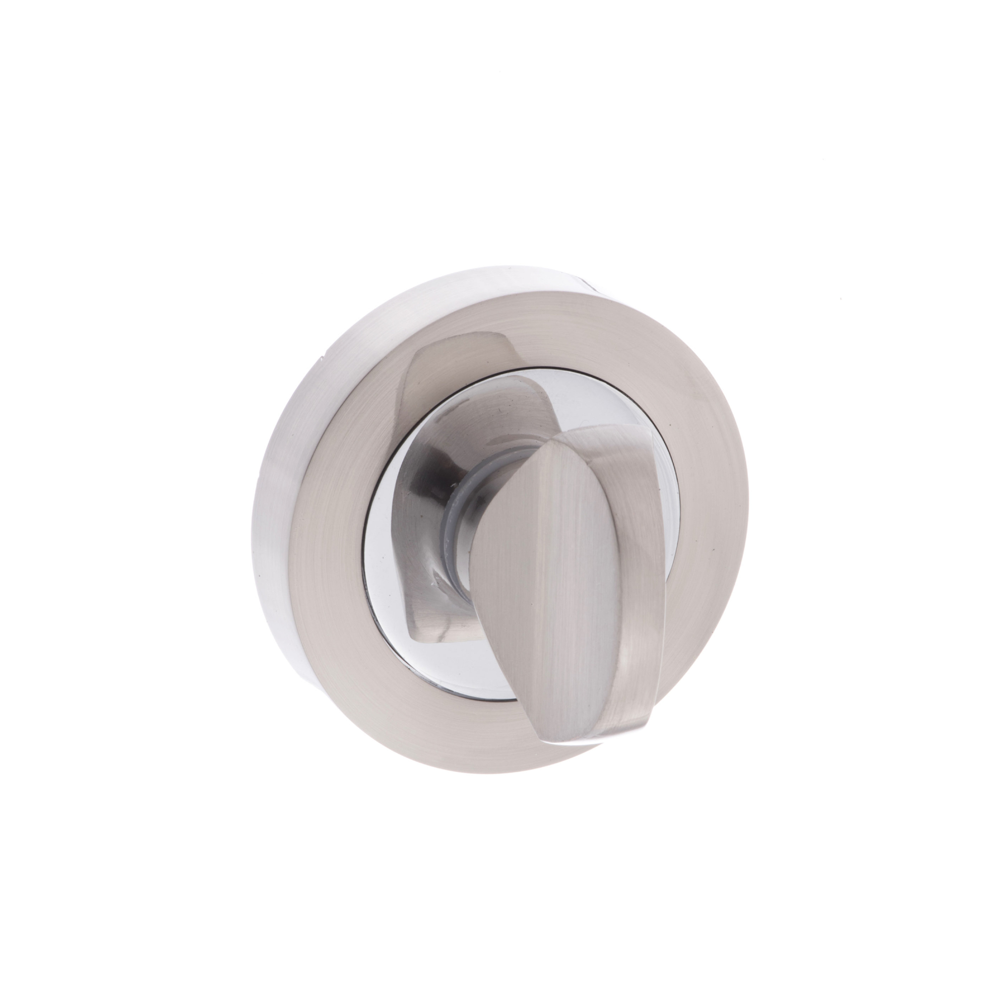 MWCSNCP Mediterranean WC Turn and Release on Round Rose - Satin Nickel/Polished Chrome