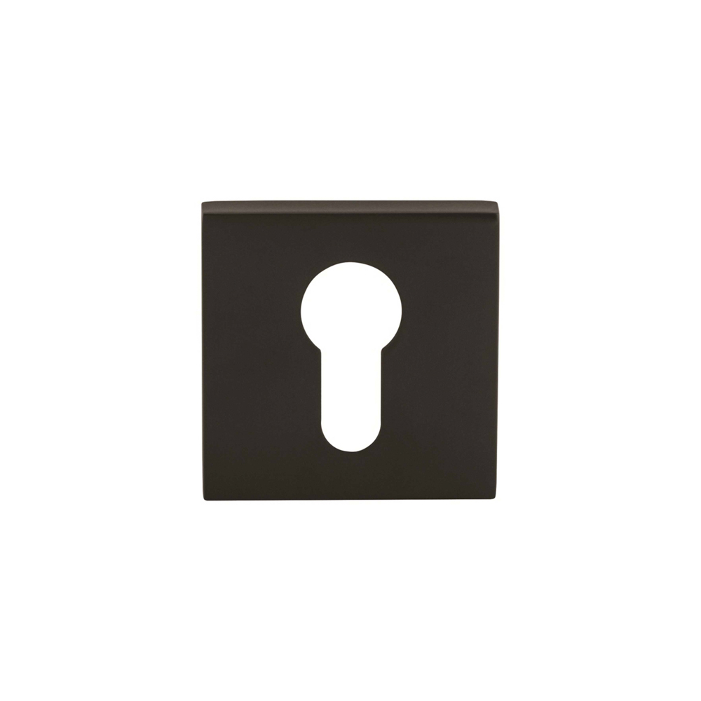 O15EEMB Oro & Oro Euro Escutcheons on Square Rose - Matt Black