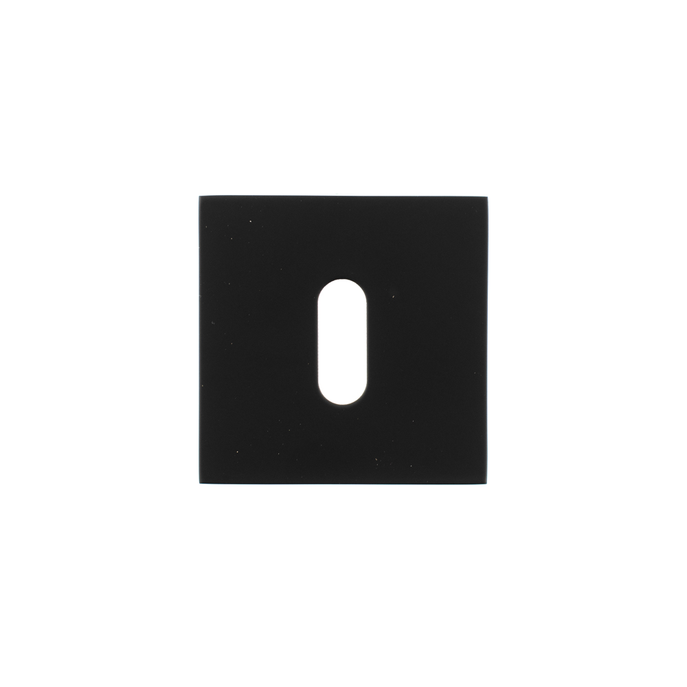 O15EKMB Oro & Oro Key Escutcheons on Square Rose - Matt Black