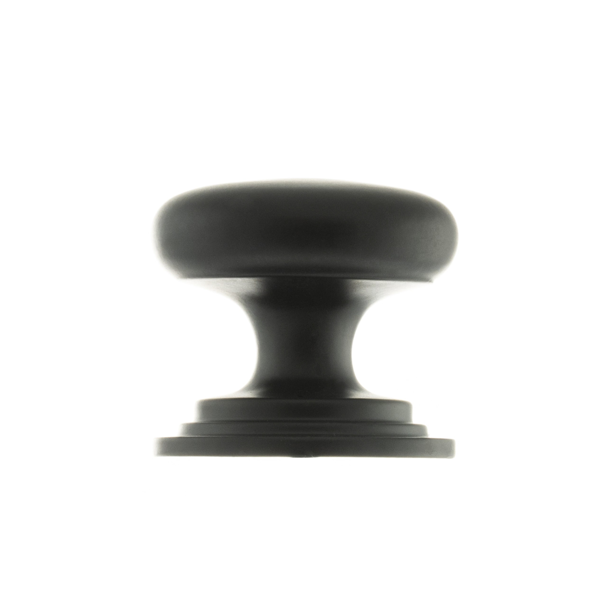 OEC1238MB Old English Lincoln Solid Brass Victorian Knob 38mm on Concealed Fix - Matt Black