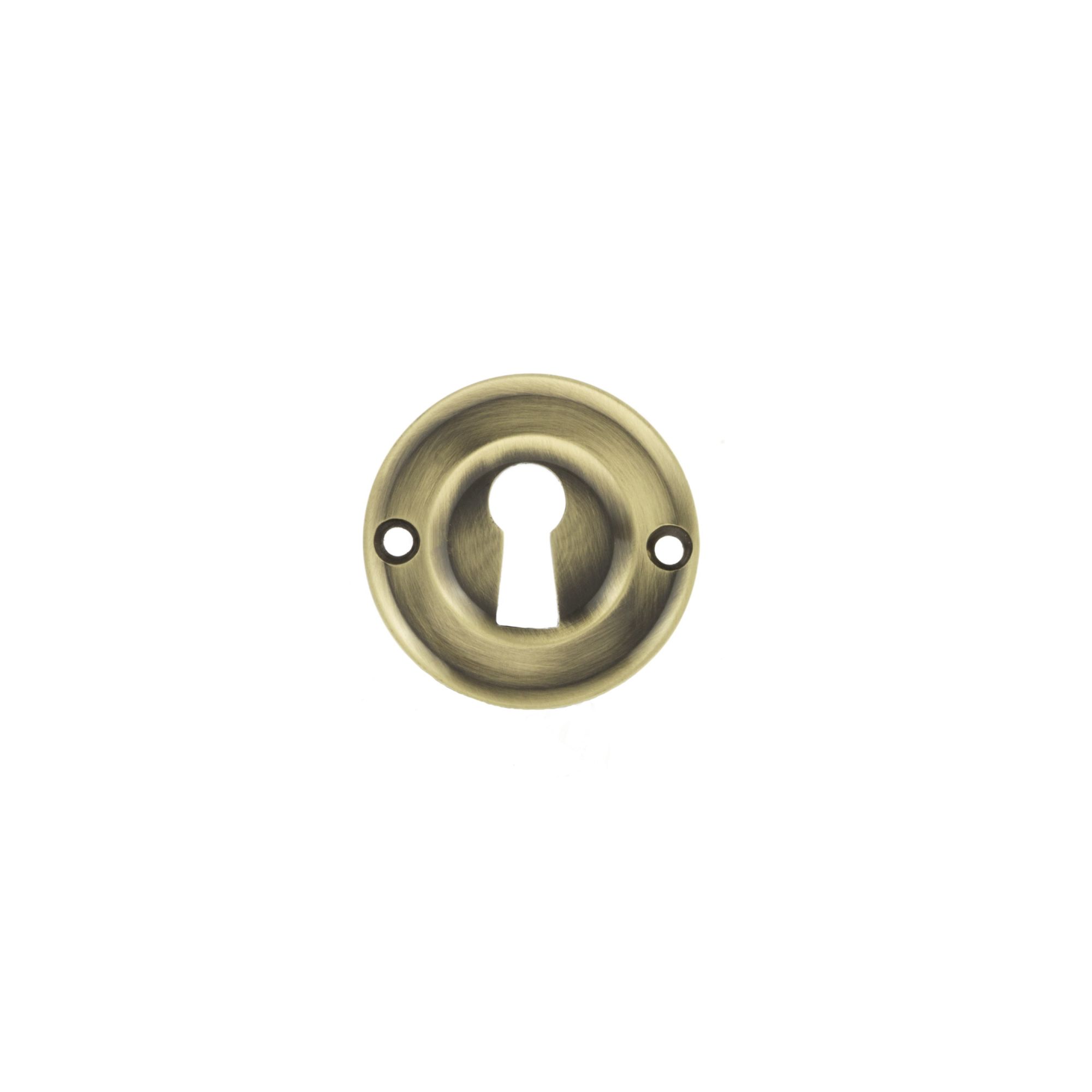 OERKEAB Old English Solid Brass Open Key Hole Escutcheons - Antique Brass