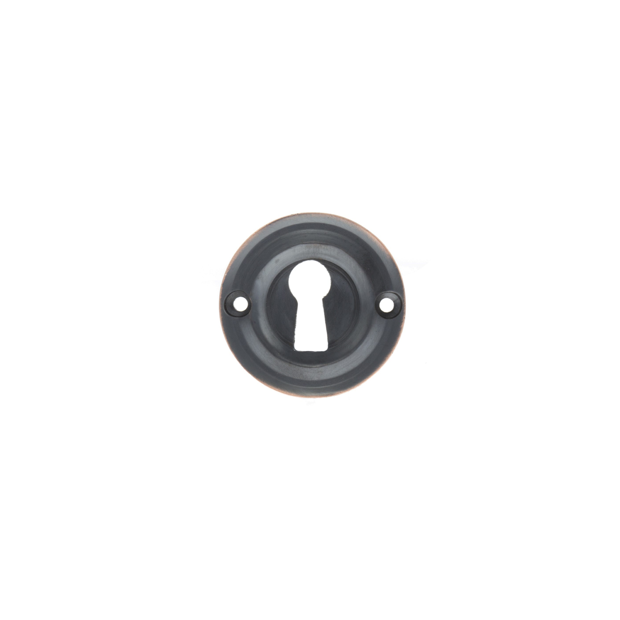 OERKEAC Old English Solid Brass Open Key Hole Escutcheons - Antique Copper