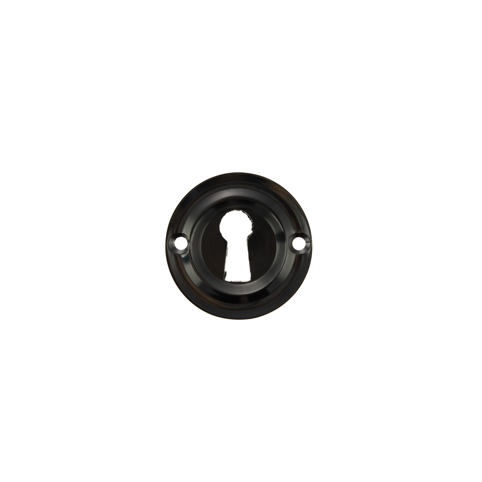 OERKEBN Old English Solid Brass Open Key Hole Escutcheons - Black Nickel