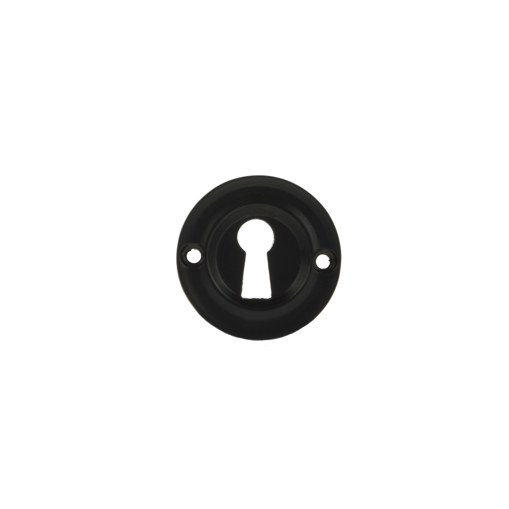 OERKEMB Old English Solid Brass Open Key Hole Escutcheons - Matt Black