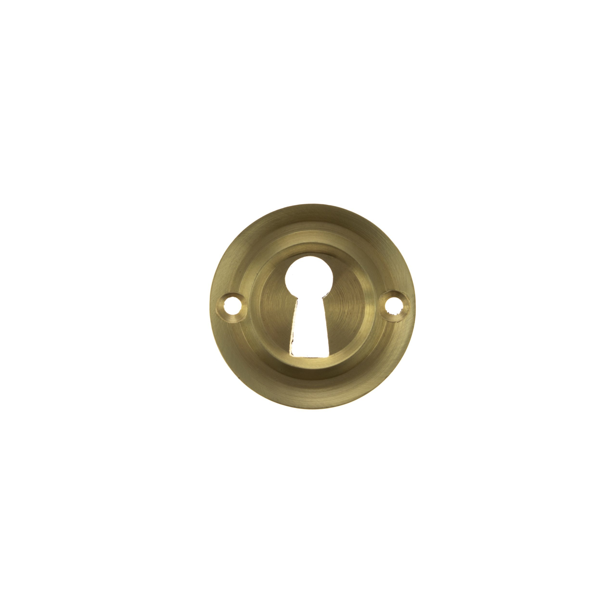 OERKESB Old English Solid Brass Open Key Hole Escutcheons - Satin Brass
