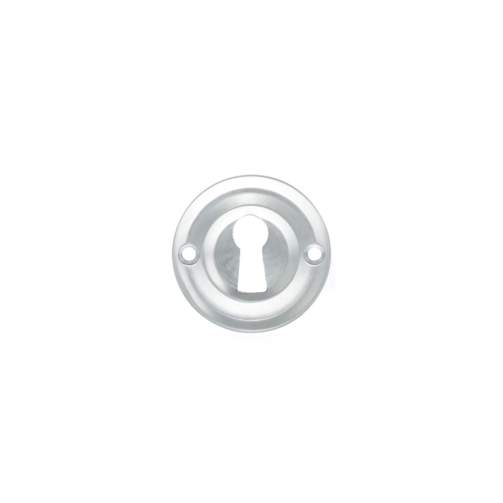 OERKESC Old English Solid Brass Open Key Hole Escutcheons - Satin Chrome