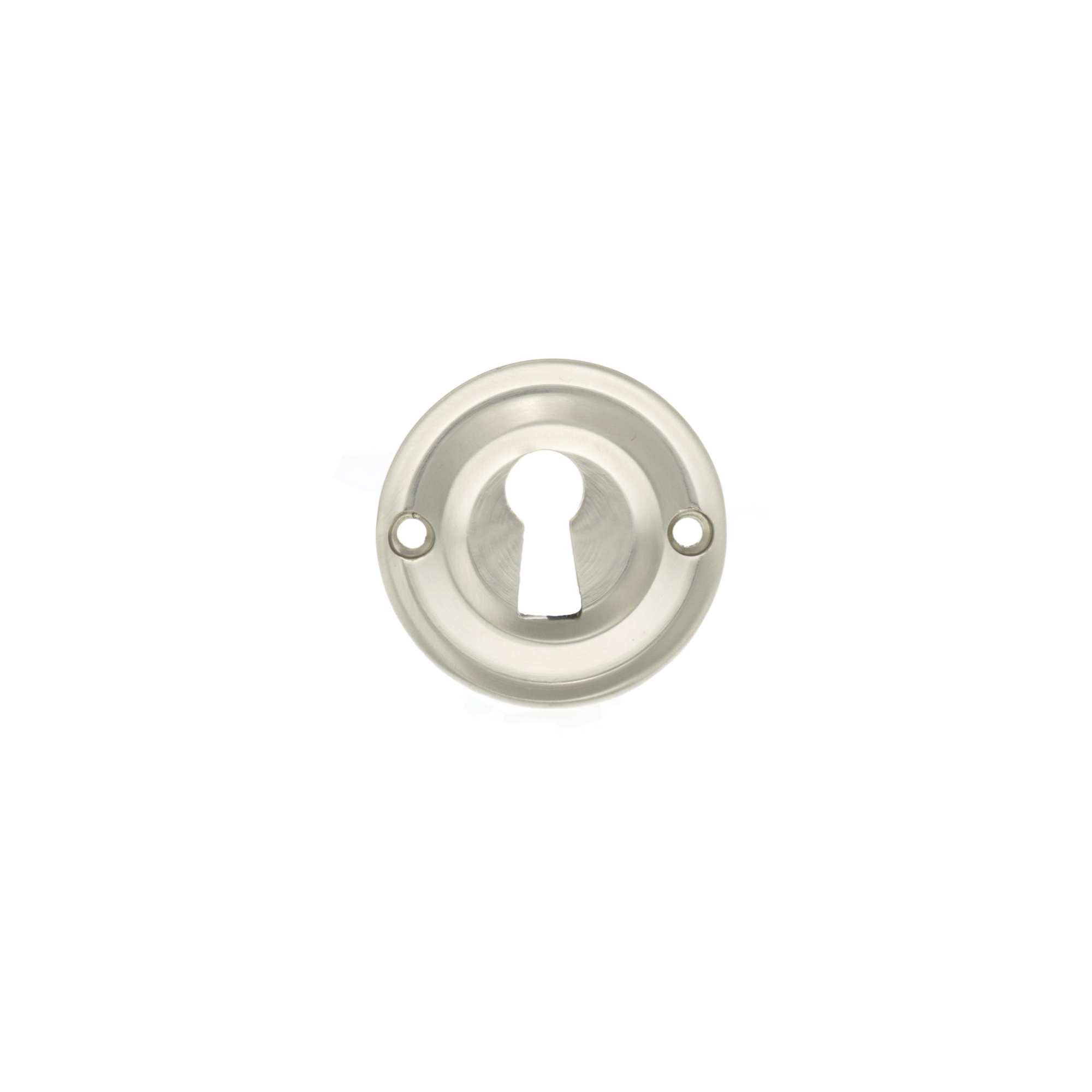 OERKESN Old English Solid Brass Open Key Hole Escutcheons - Satin Nickel