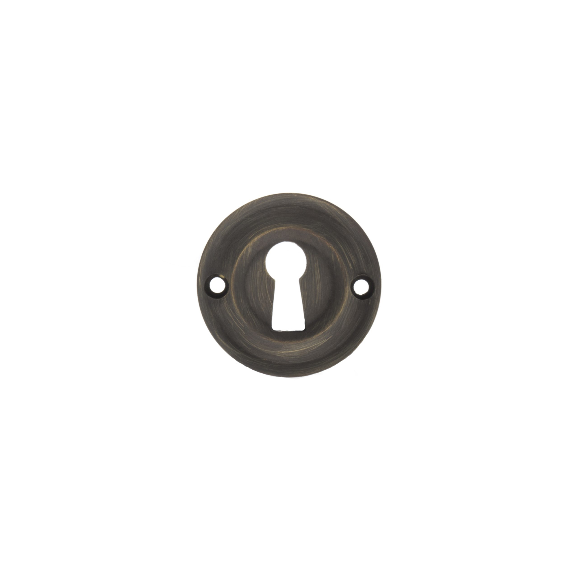 OERKEUB Old English Solid Brass Open Key Hole Escutcheons - Urban Bronze